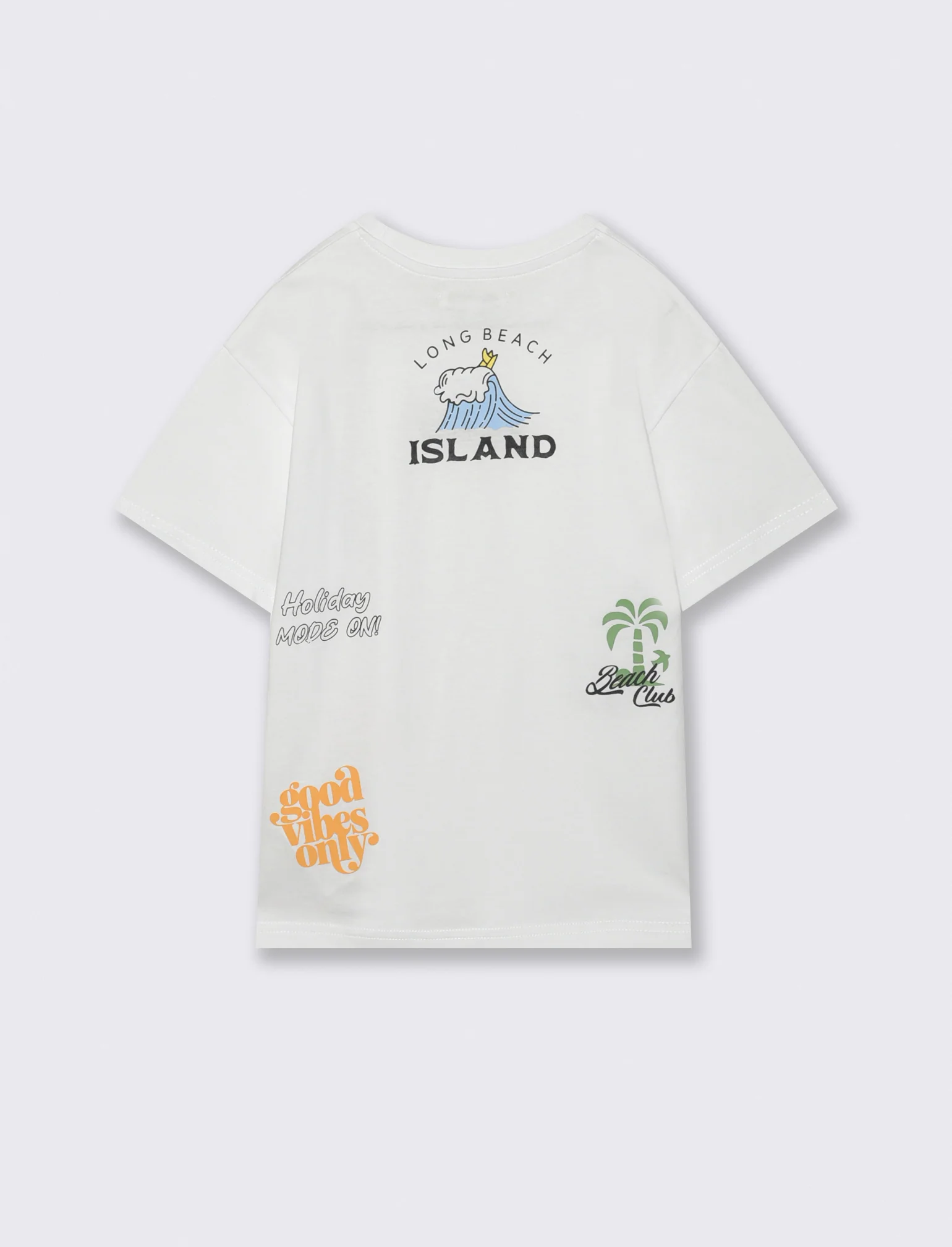 T-shirt surf con stampa e ricami - Bianco - Image 2