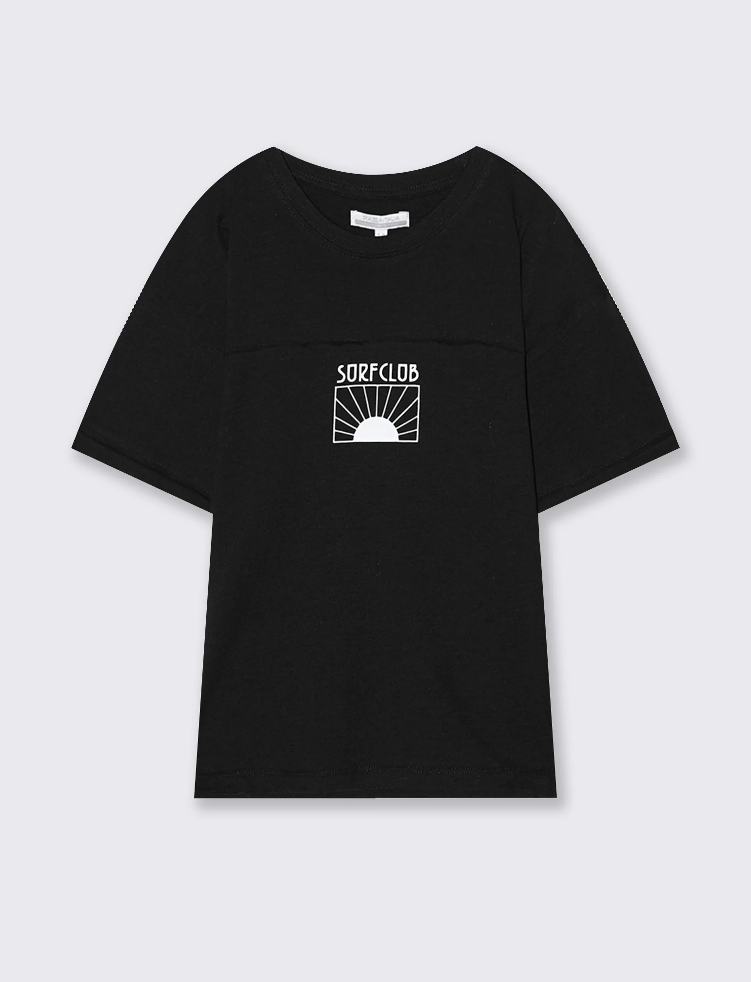 T-shirt surf over con taglio vivo - Nero
