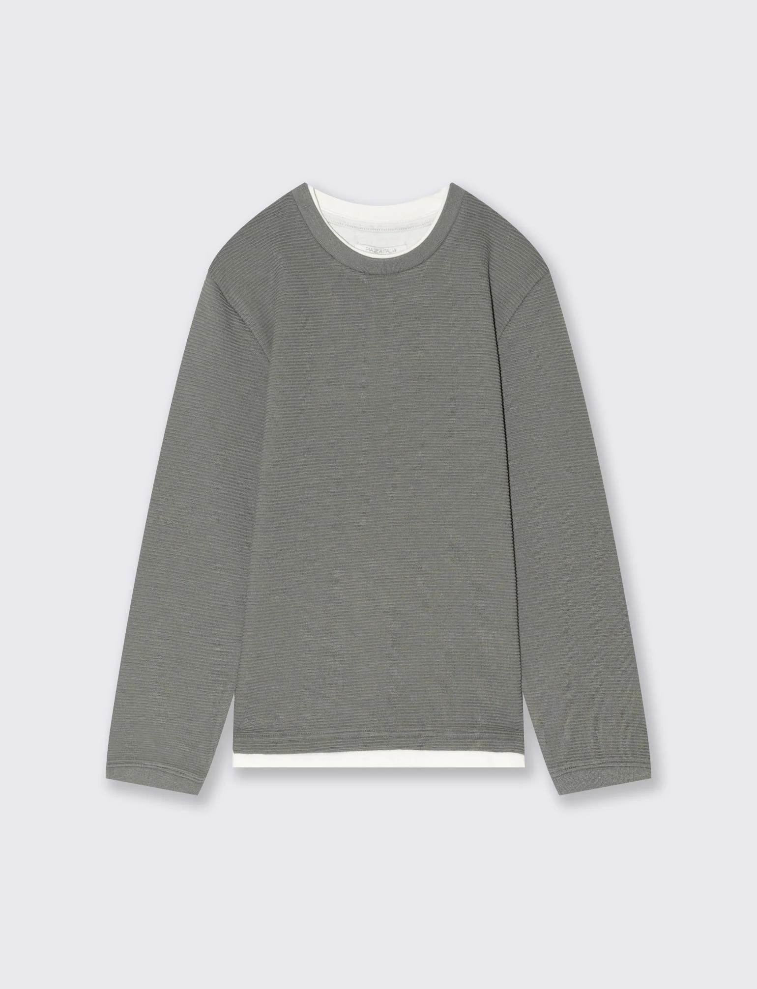 T-shirt tessuto rigato. - Verde militare