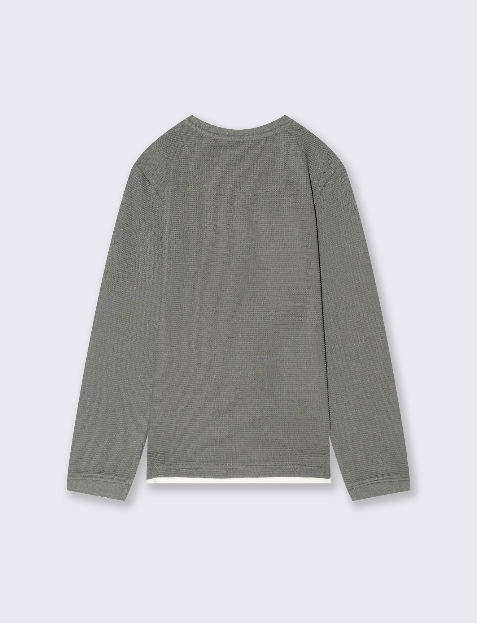 T-shirt tessuto rigato. - Verde militare - Image 2