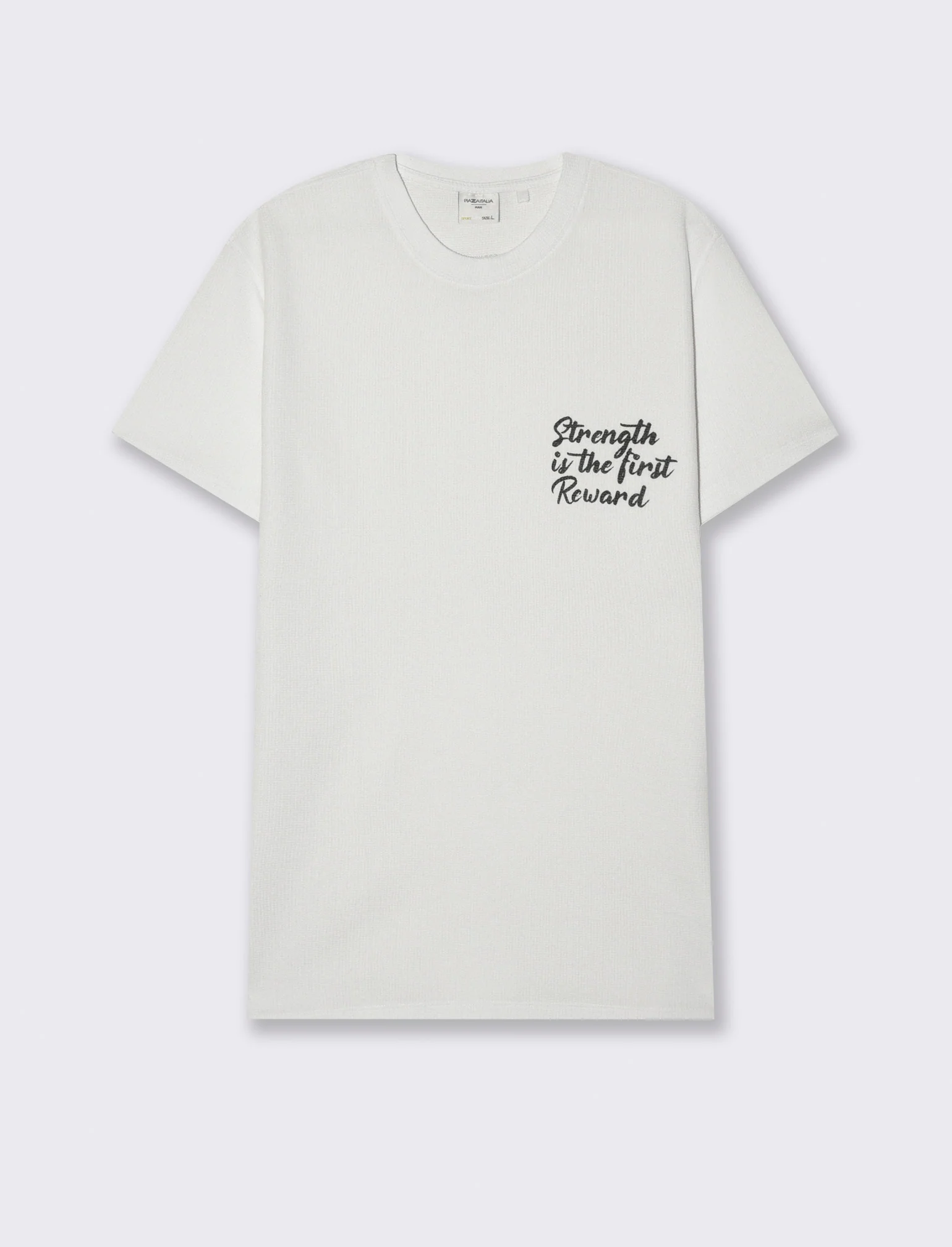 T-shirt waffle boxy fit da uomo - Bianco - Image 4