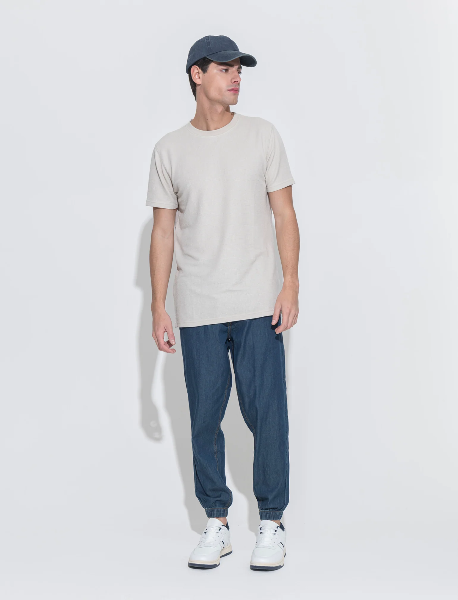 T-shirt waffle regular fit da uomo - Grigio ghiaccio - Image 2