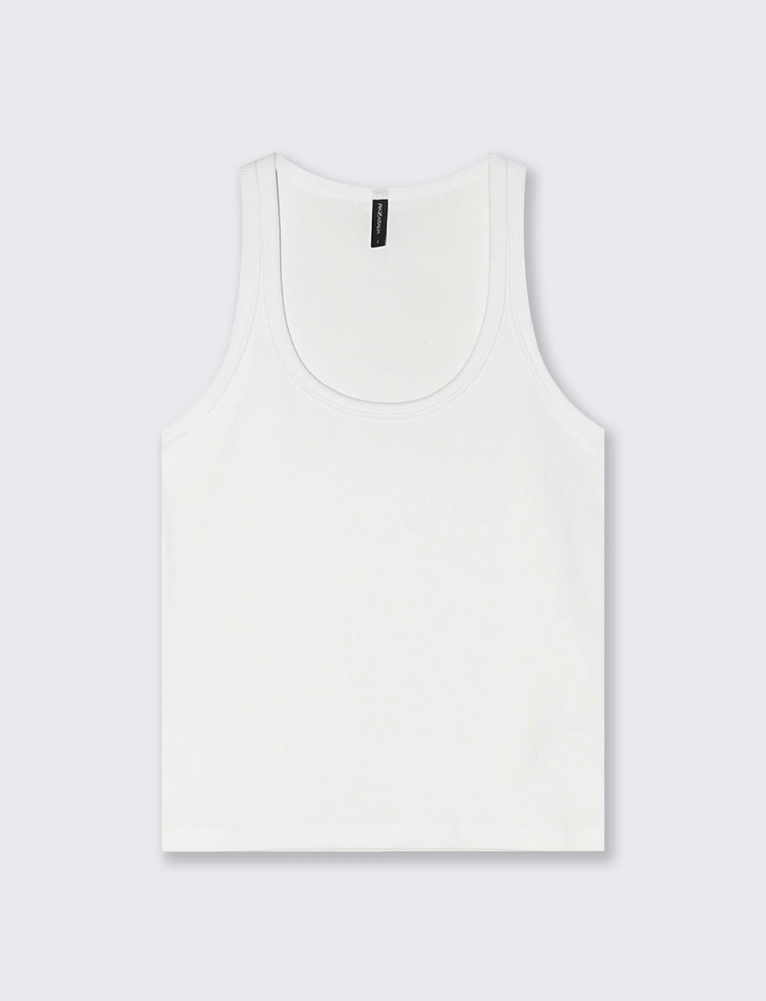 Top a Costine con Scollo Madonna - Bianco