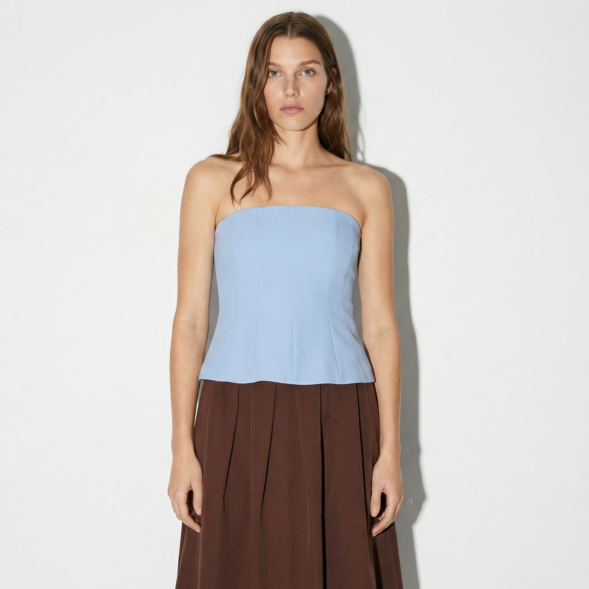Top a fascia con zip invisibile retro - Azzurro cielo - Image 4