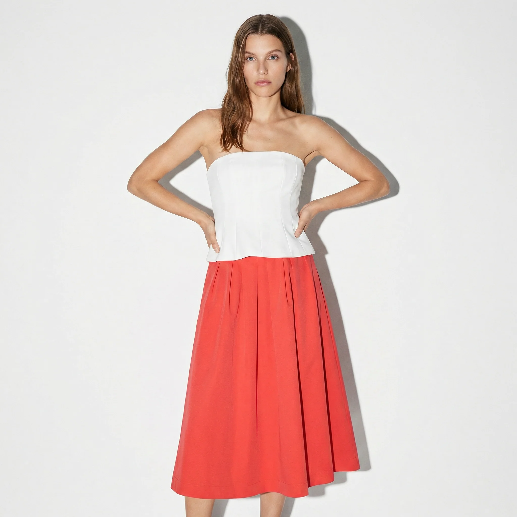 Top a fascia con zip invisibile retro - Bianco latte - Image 4