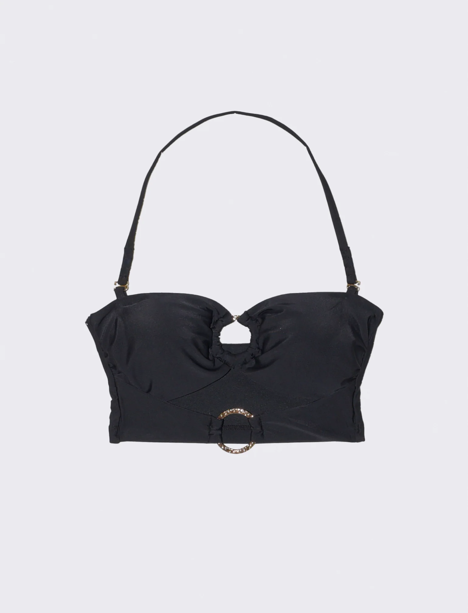 Top a fascia mare con anelli per donne - Nero - Image 3