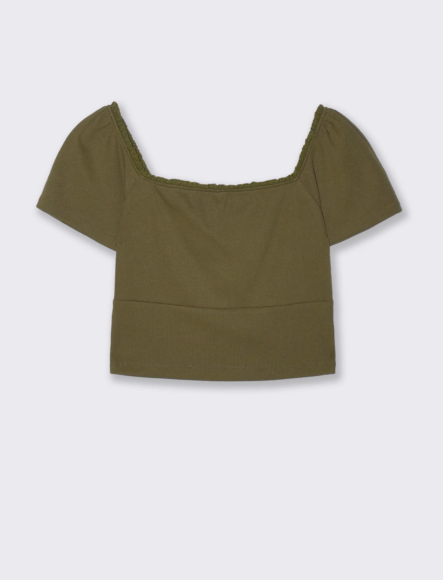 Top arricciato con manica corta slim - Kaky 1 - Image 2