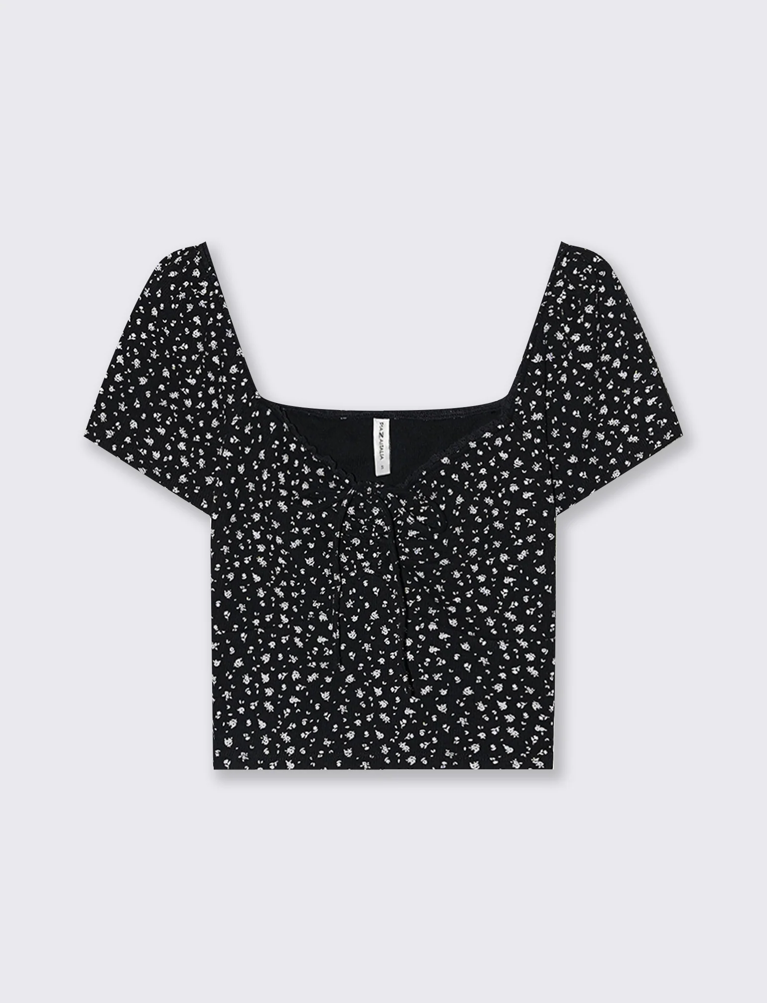 Top arricciato con manica corta slim - var 1