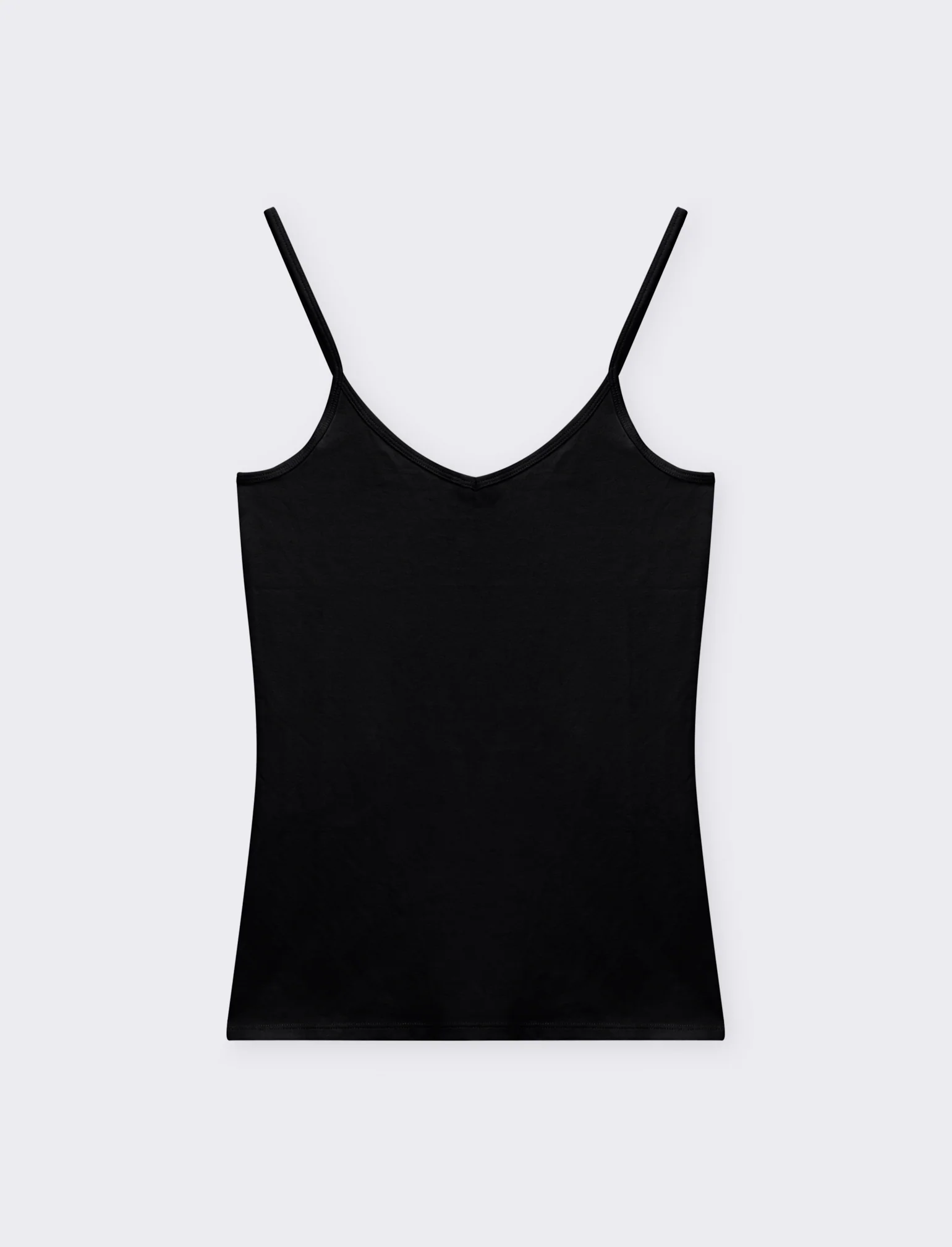 Top basico con scollo a v da donna - Nero