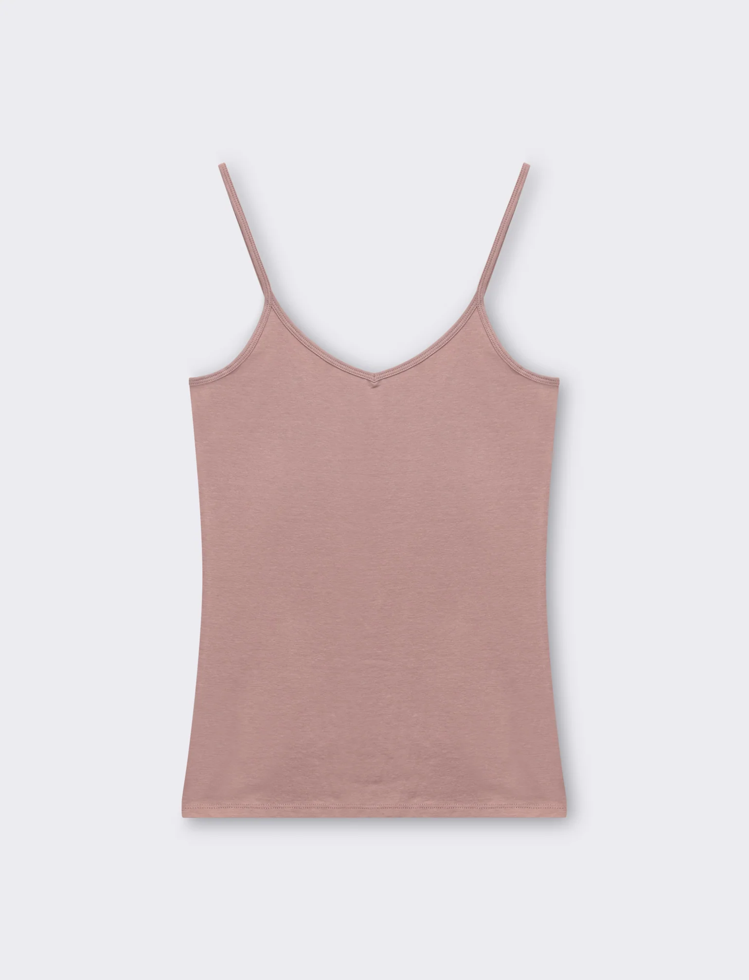 Top basico con scollo a v da donna - Rosa antico