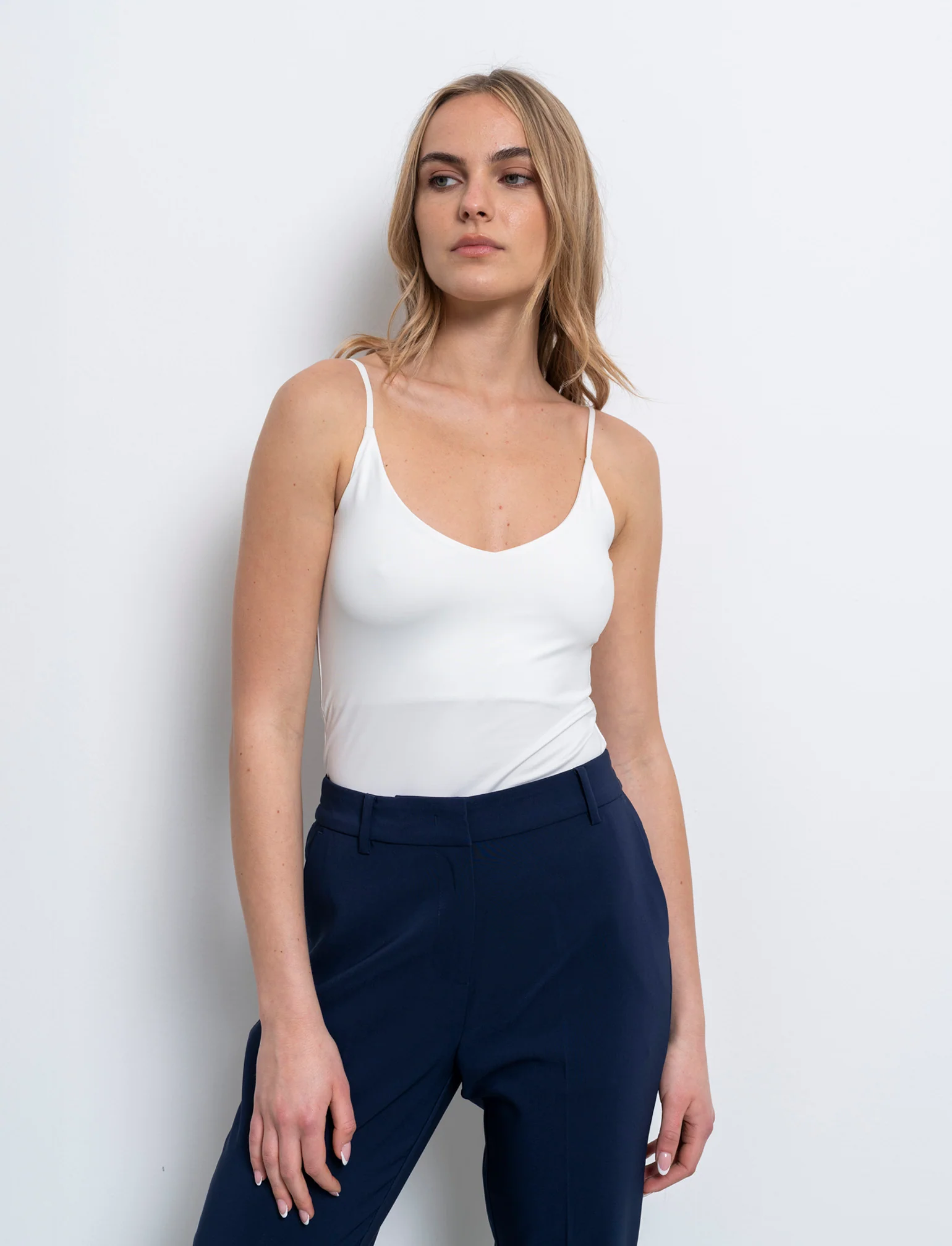 Top basico da donna - Bianco latte - Image 3