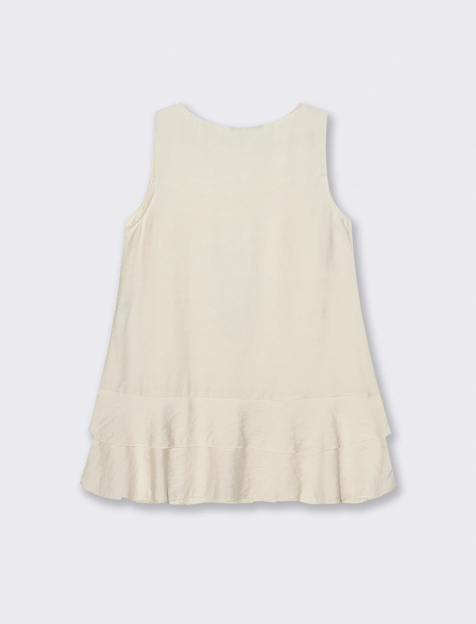 Top con balza e collana - Sabbia - Image 2
