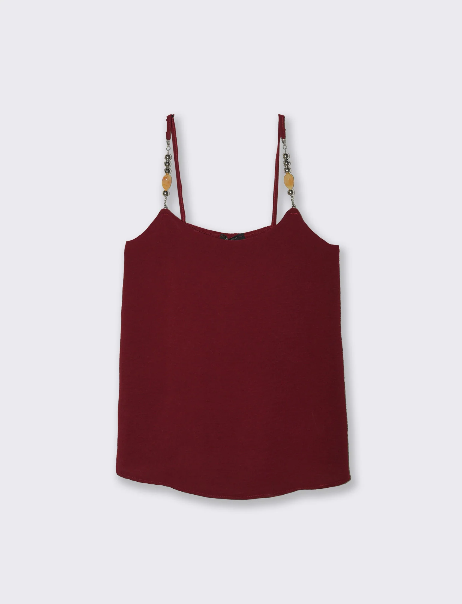 Top con bretelle con accessorio - Rosso india - Image 3