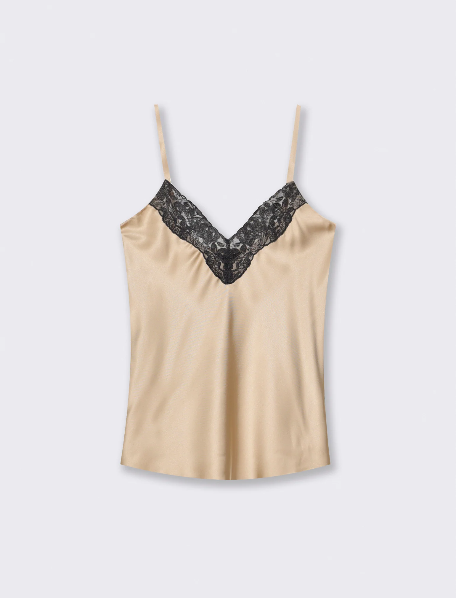 Top con bretelle regolabili - Beige grano