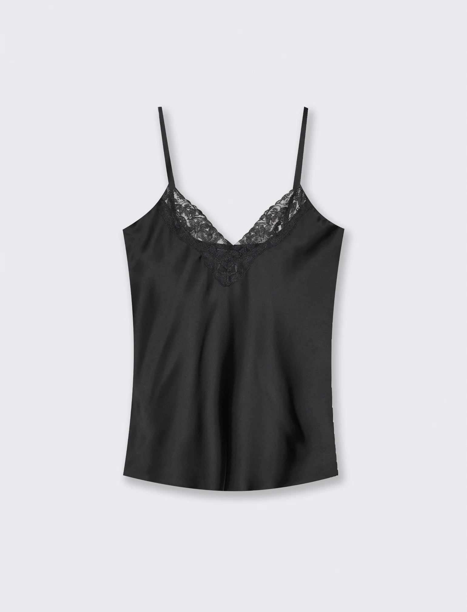 Top con bretelle regolabili - Nero
