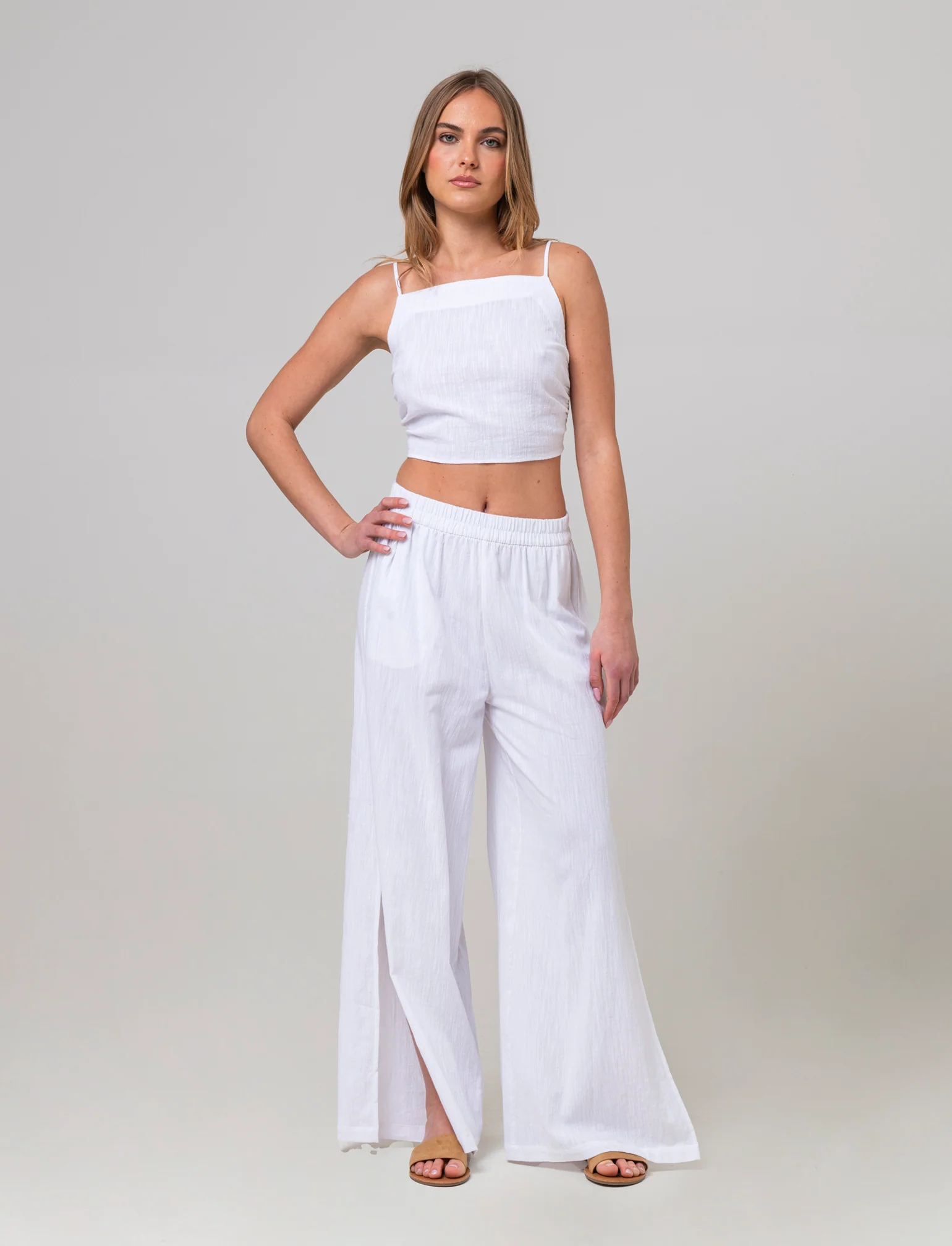 Top con chiusura a fiocco da donna - Bianco - Image 3