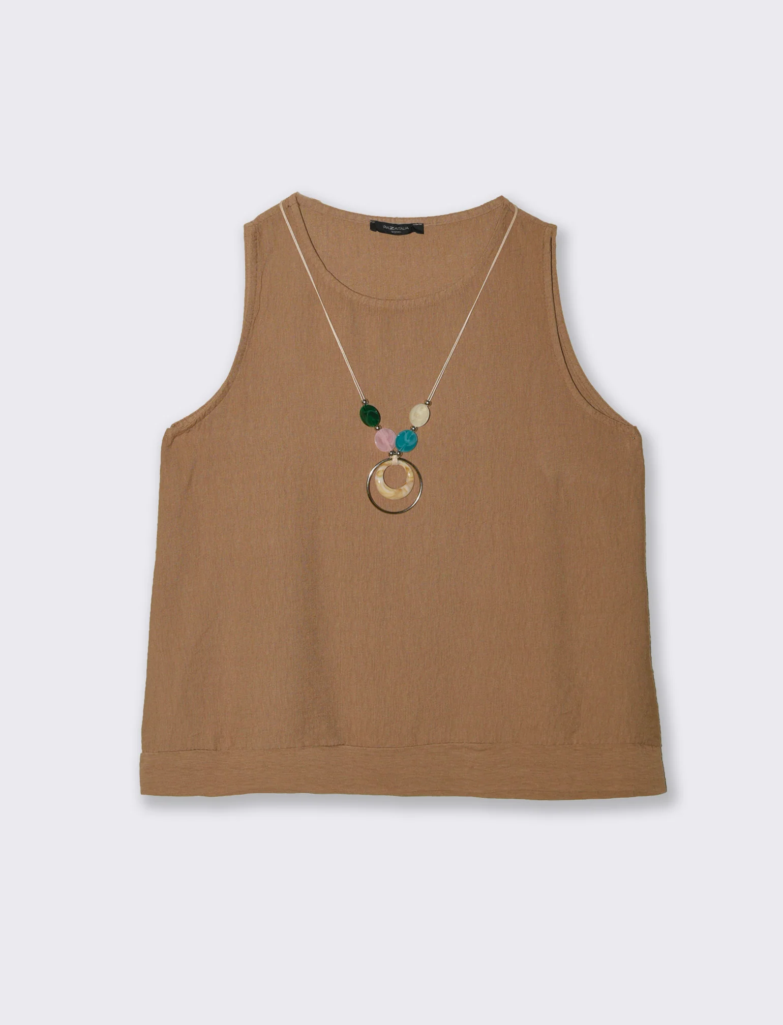 Top con collana - Cammello - Image 3
