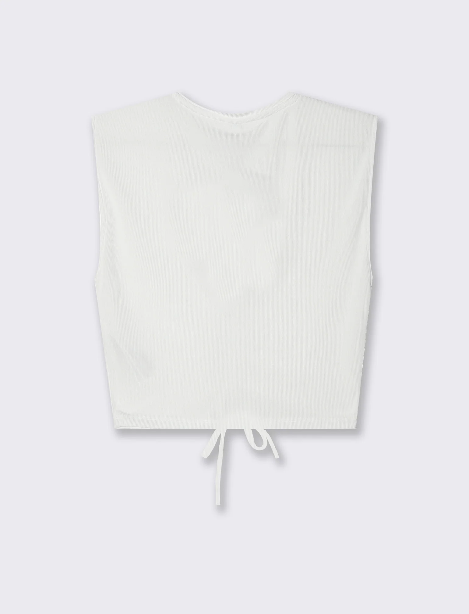 Top con coulisse da donna - Bianco - Image 3