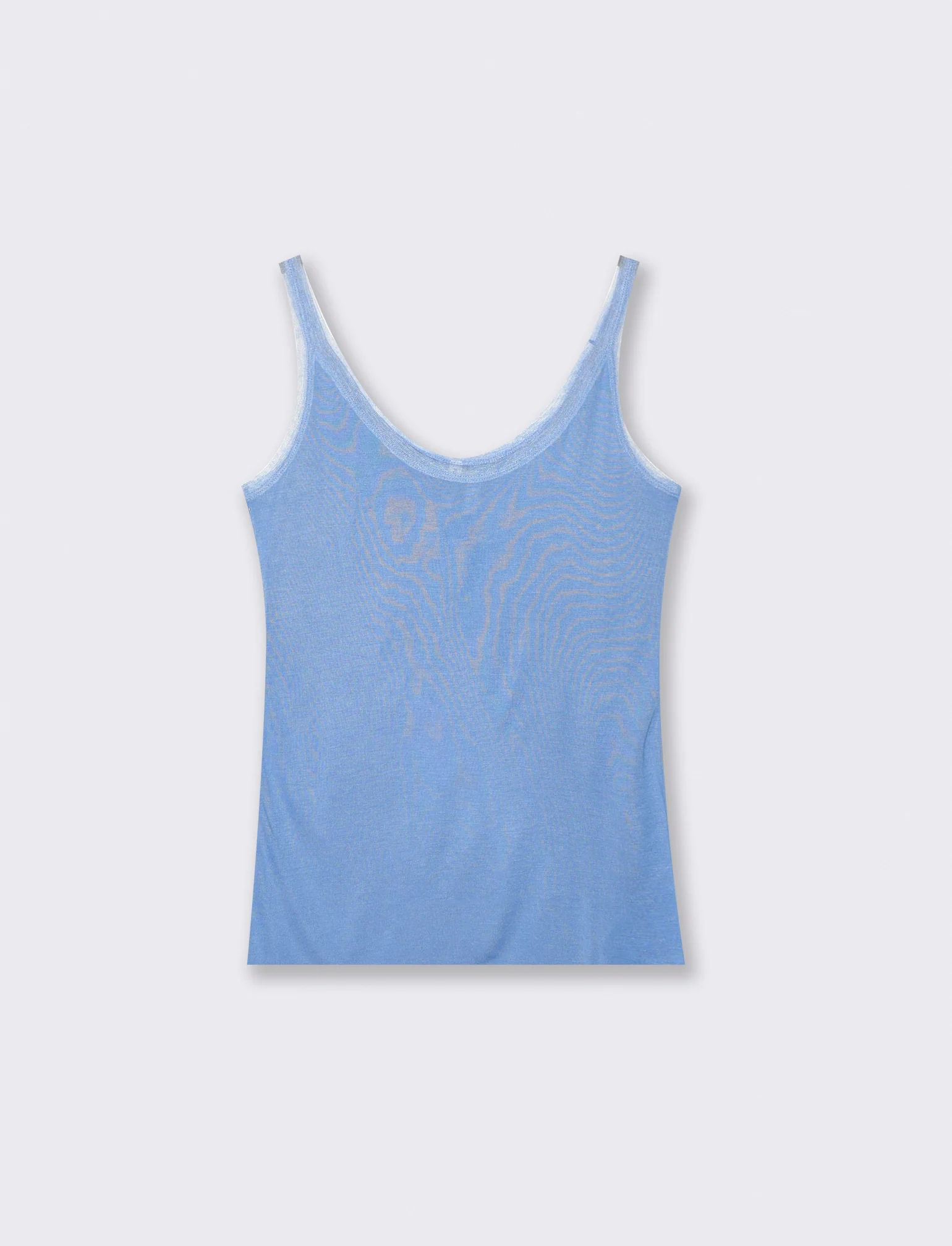 Top con inserti in mesh e bretelle - Azzurro - Image 2