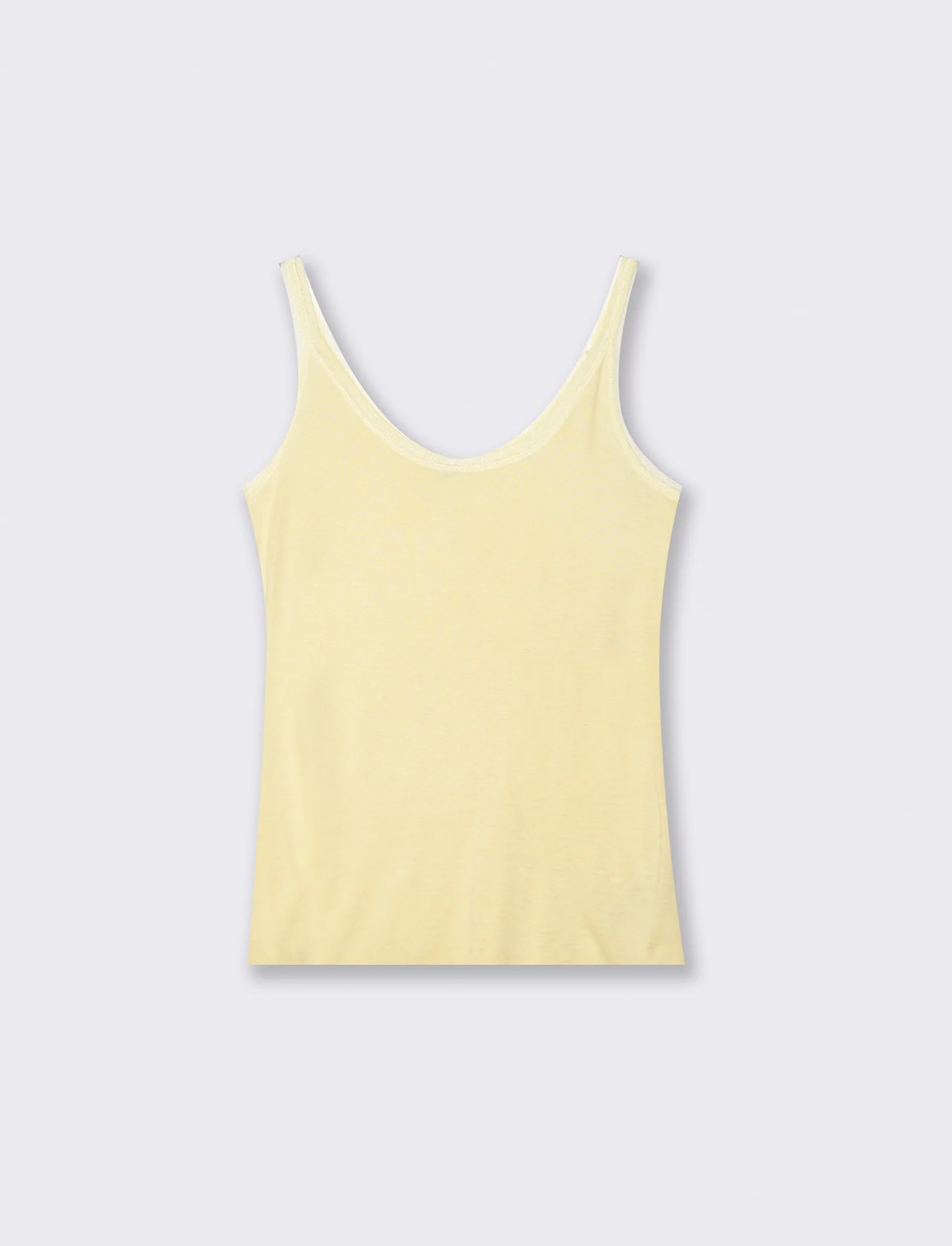 Top con inserti in mesh e bretelle - Giallo pastello - Image 2