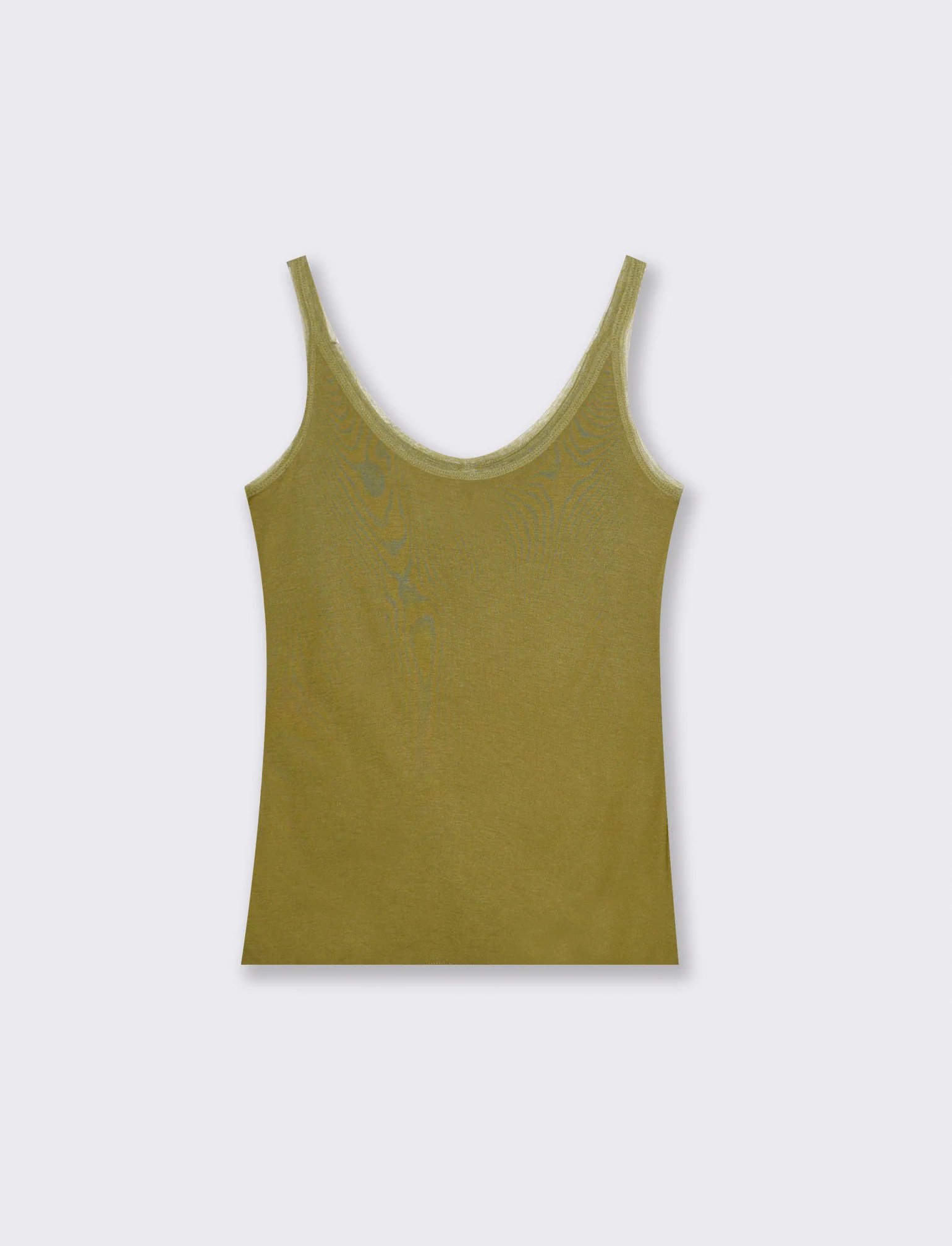 Top con inserti in mesh e bretelle - Verde abete - Image 4