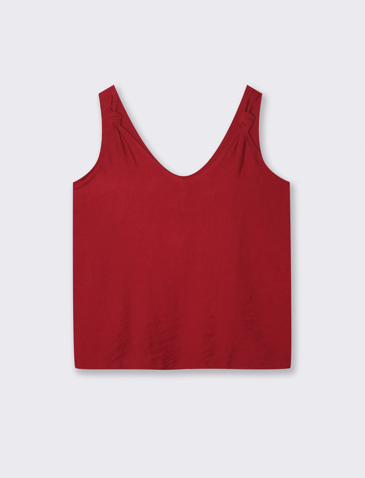 Top con lacci sulla spalla - Rosso india - Image 3