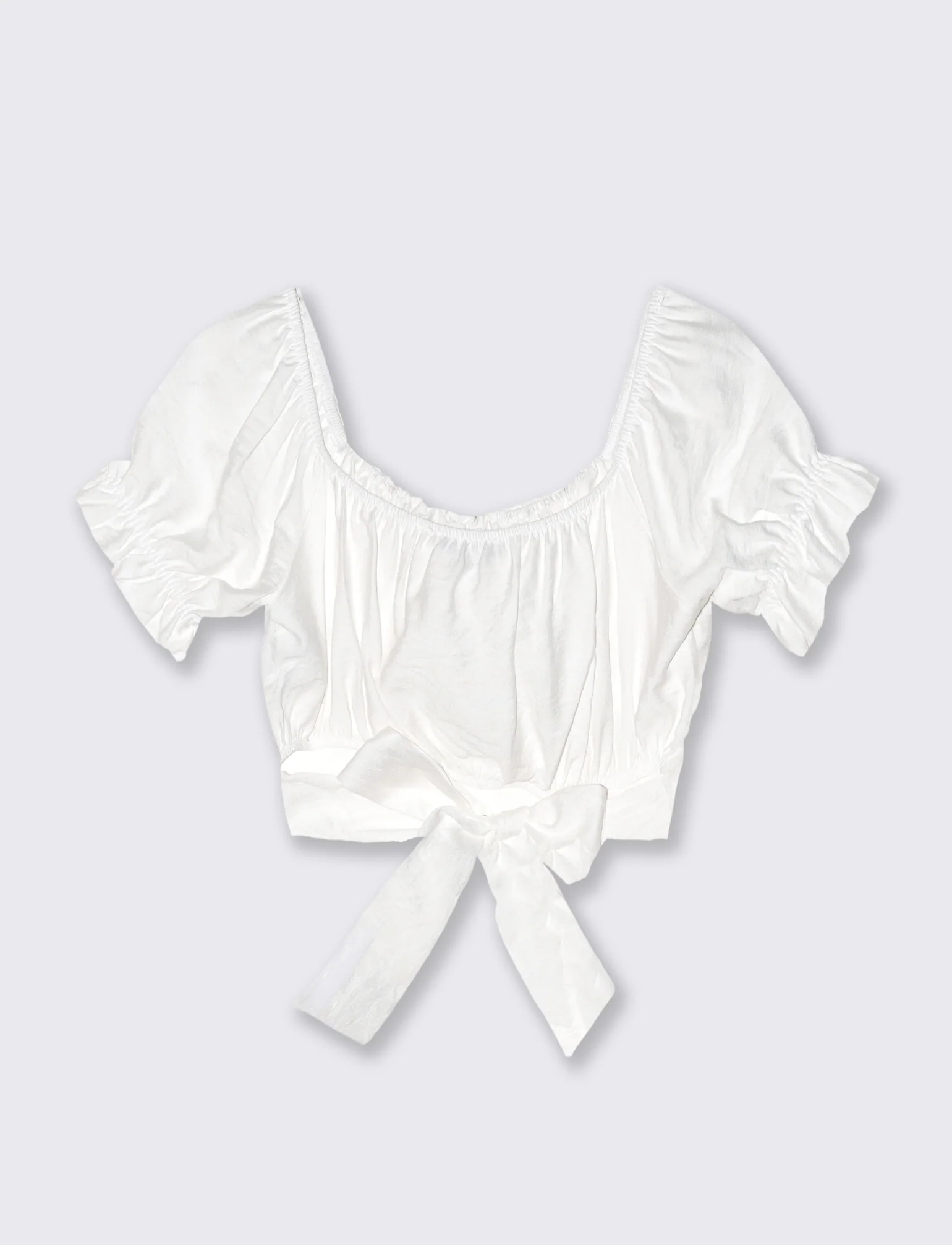 Top con manica elastica - Bianco - Image 4