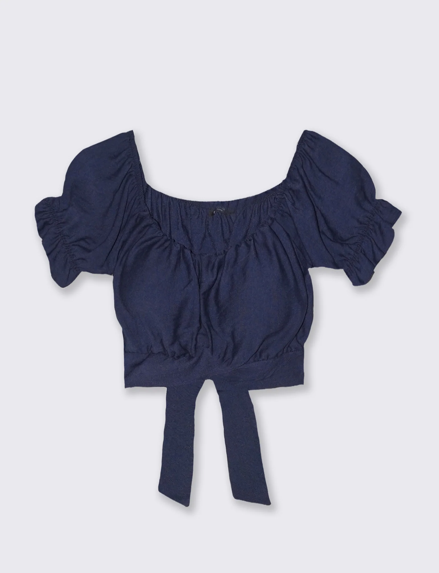 Top con manica elastica - Blu - Image 3