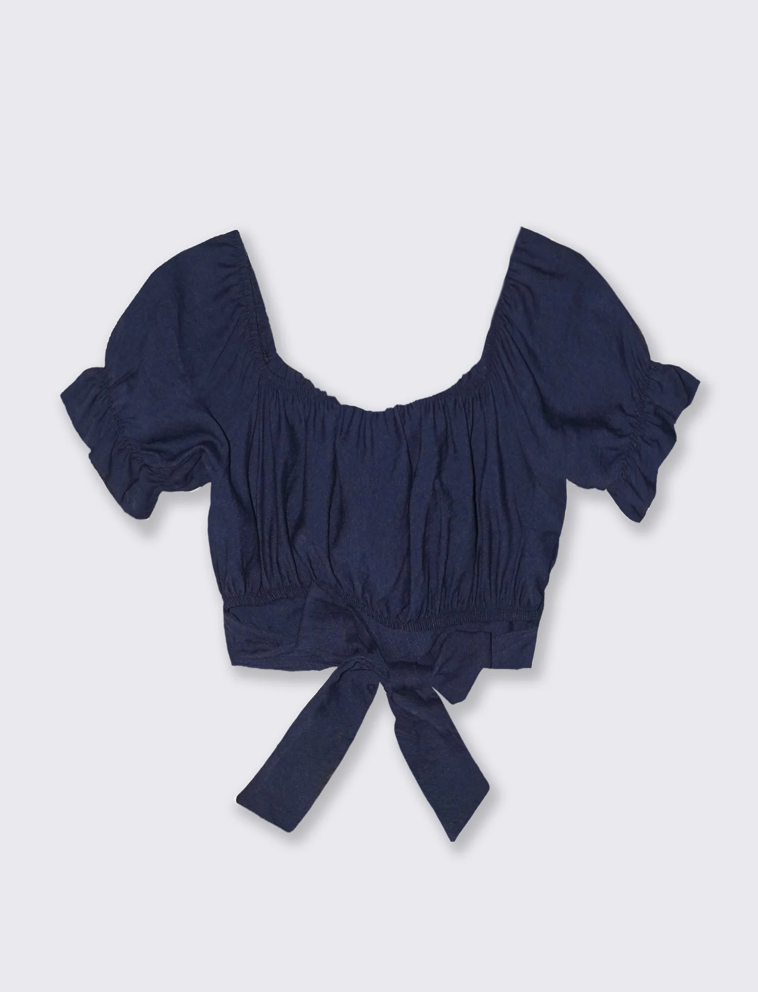 Top con manica elastica - Blu - Image 4