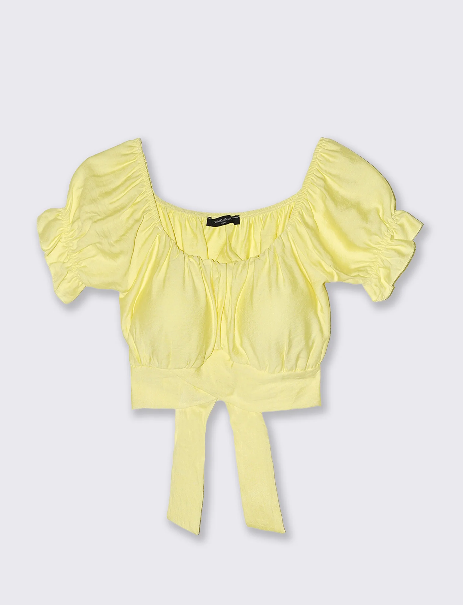 Top con manica elastica - Giallo - Image 3
