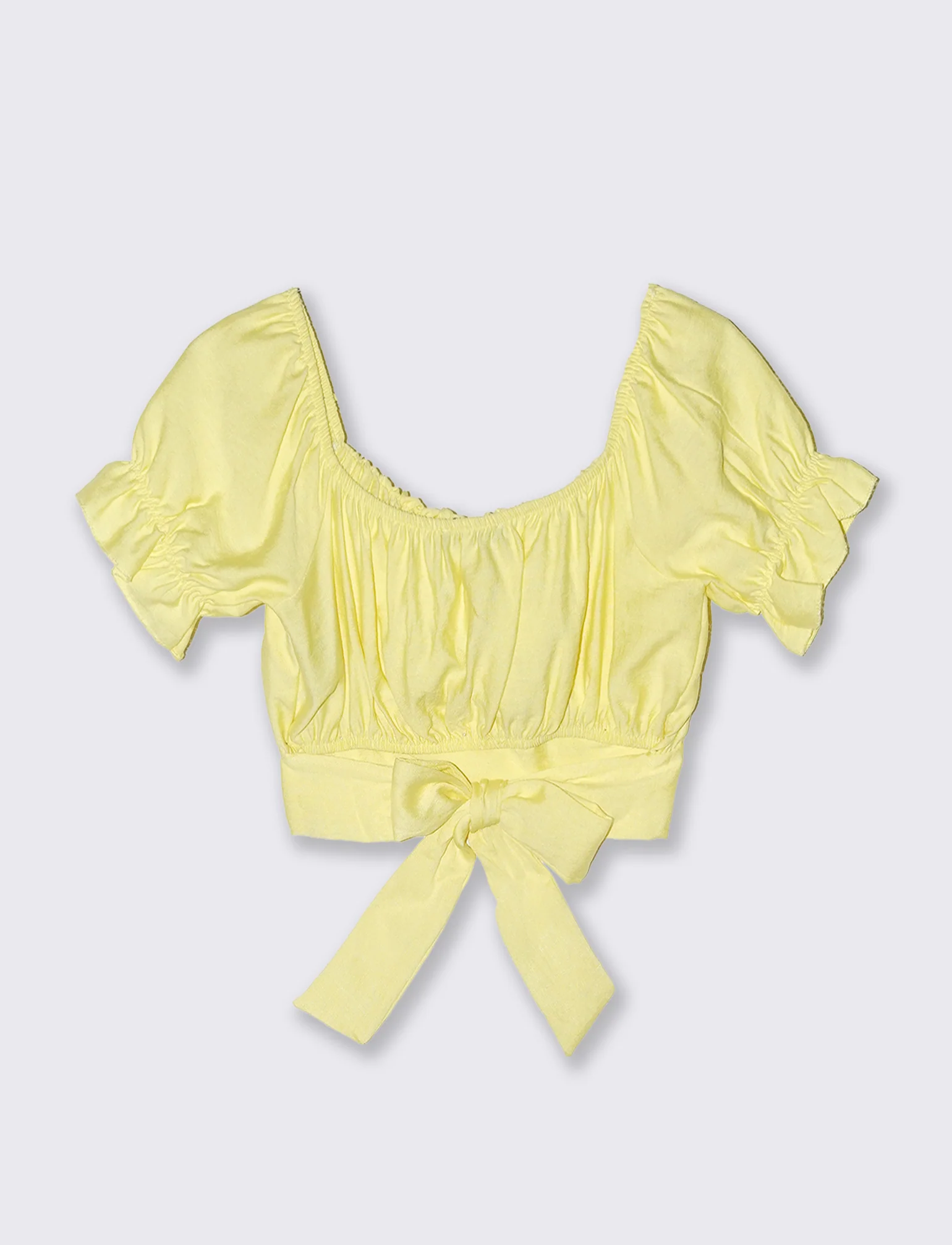 Top con manica elastica - Giallo - Image 4