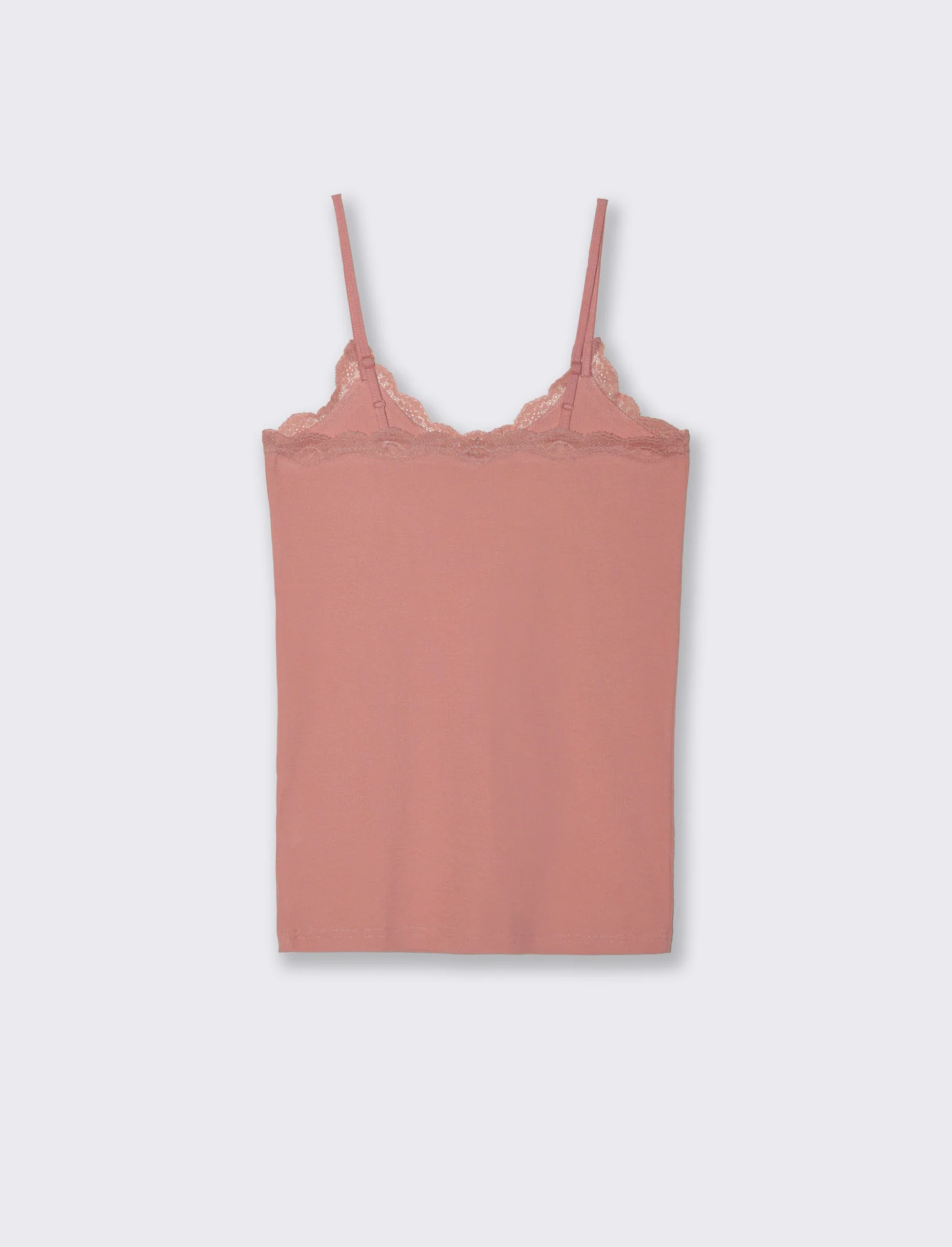 TOP CON PIZZO - Rosa polvere - Image 3