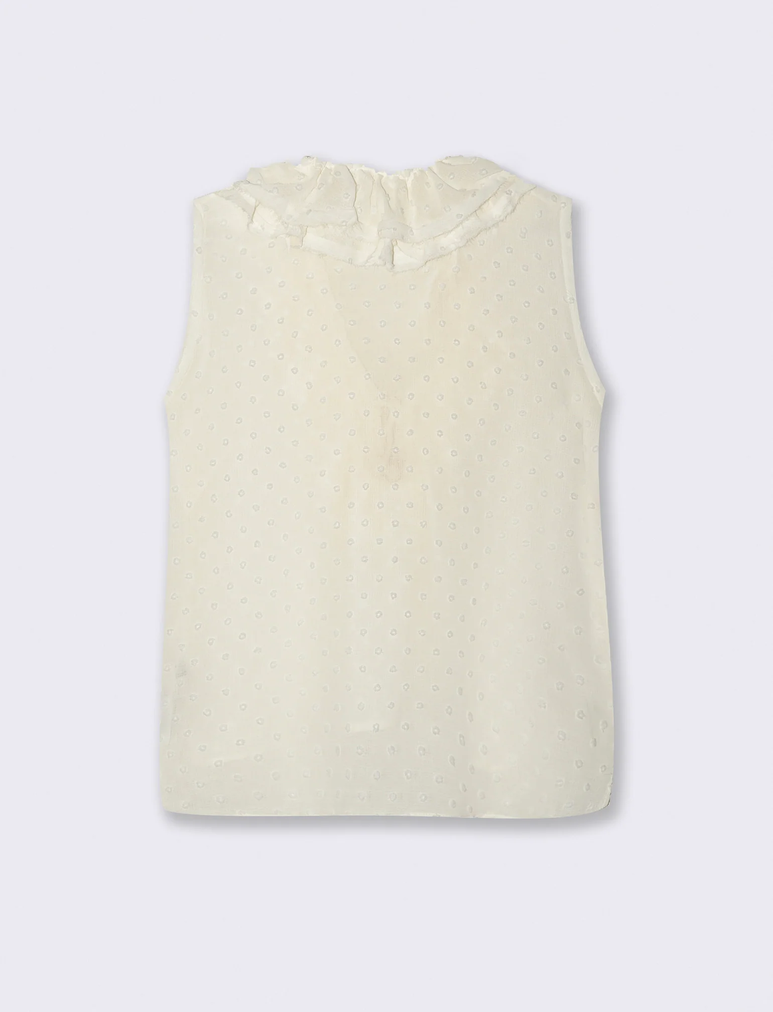 TOP CON ROUCHES - Bianco latte - Image 2