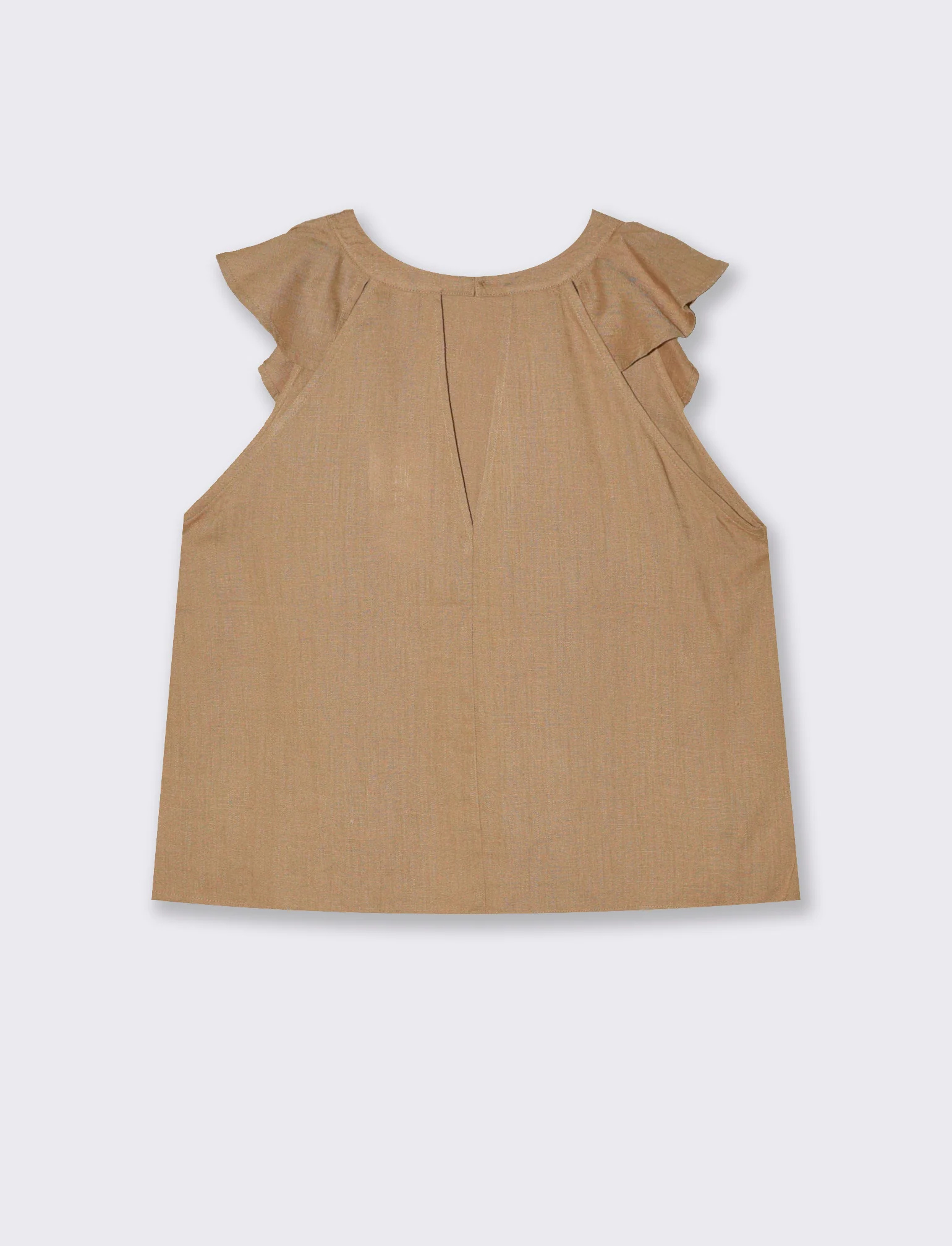 Top con rouches da donna - Caramello - Image 2