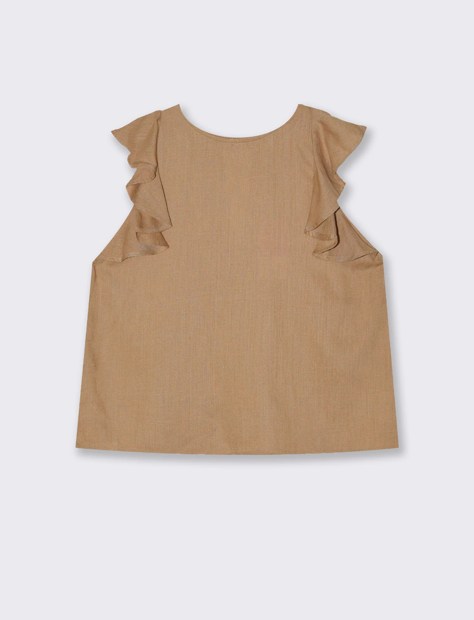 Top con rouches da donna - Caramello - Image 4