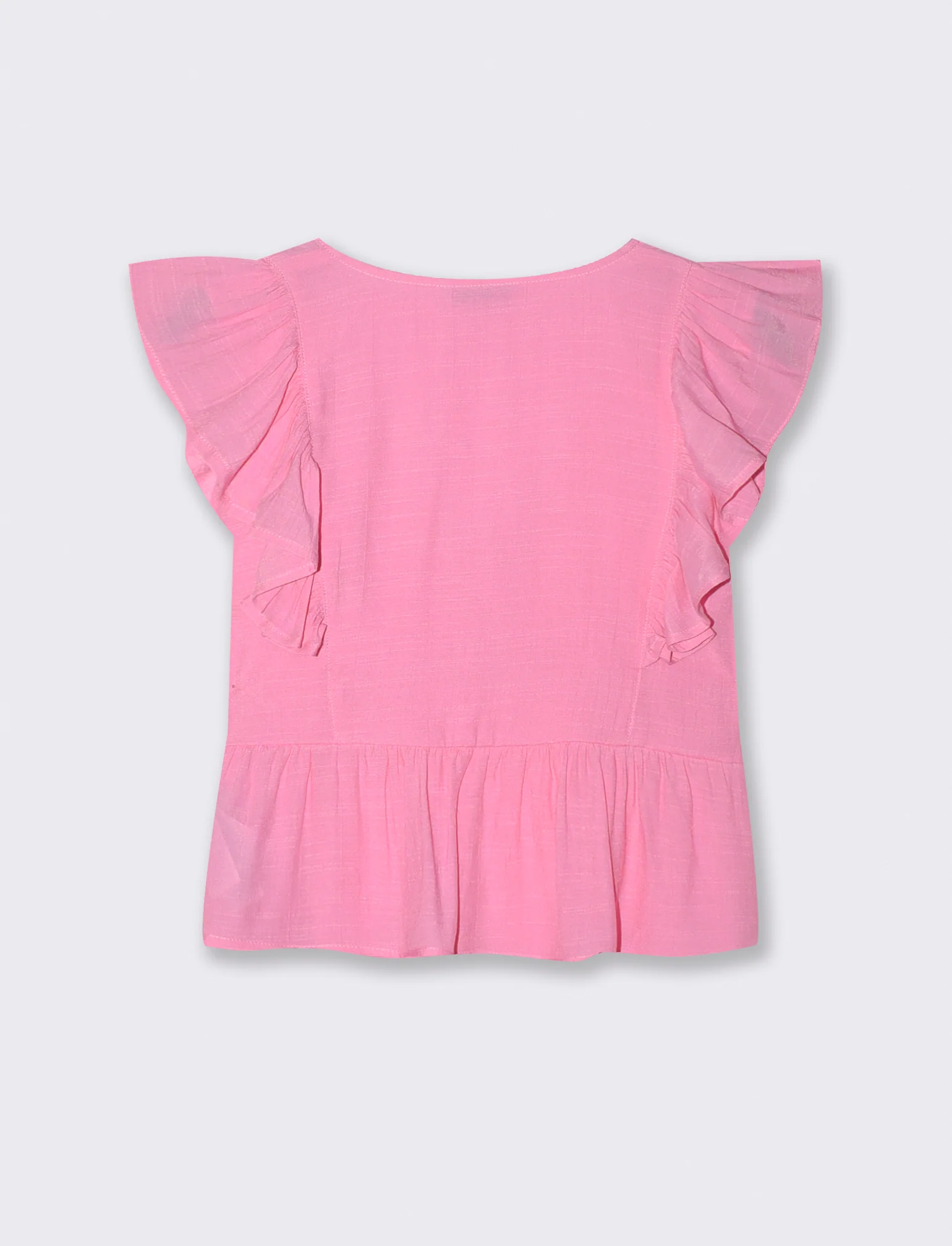 Top con Rouches e Scollo a V Sagomato - Rosa big bubble - Image 2