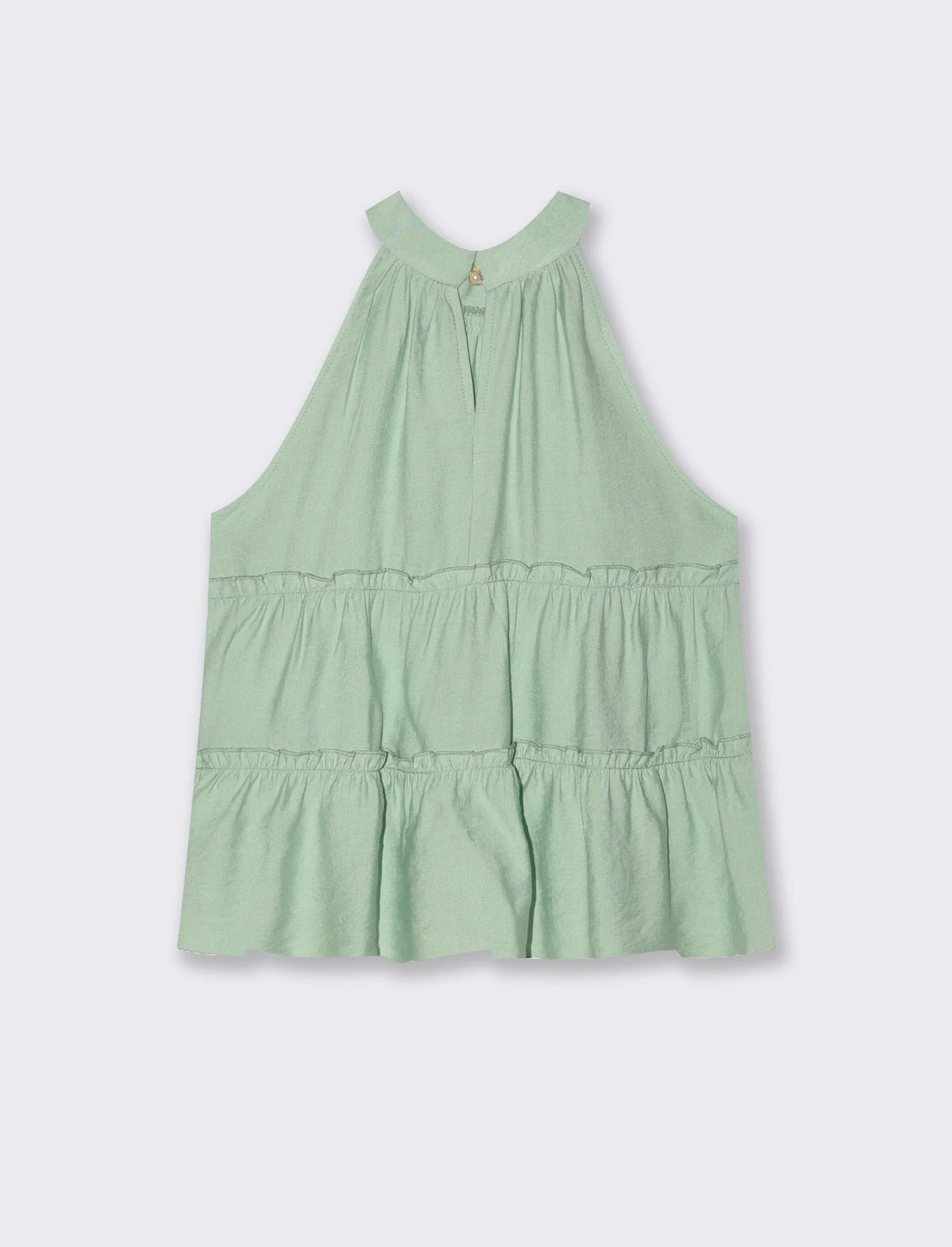 Top con rouches - Verde acqua - Image 2