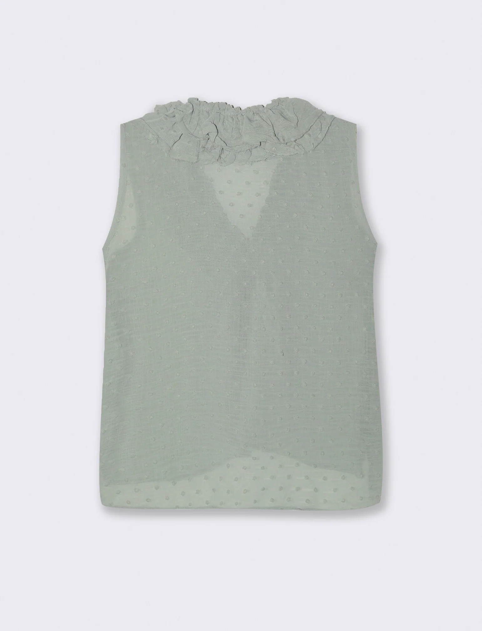 TOP CON ROUCHES - Verde foresta - Image 2