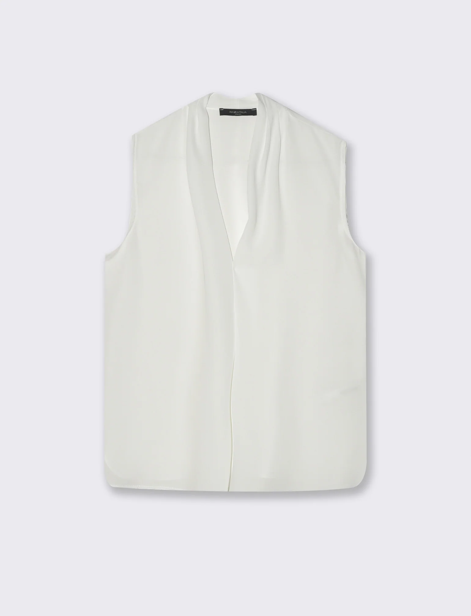 Top con scollo a V - Bianco latte - Image 4