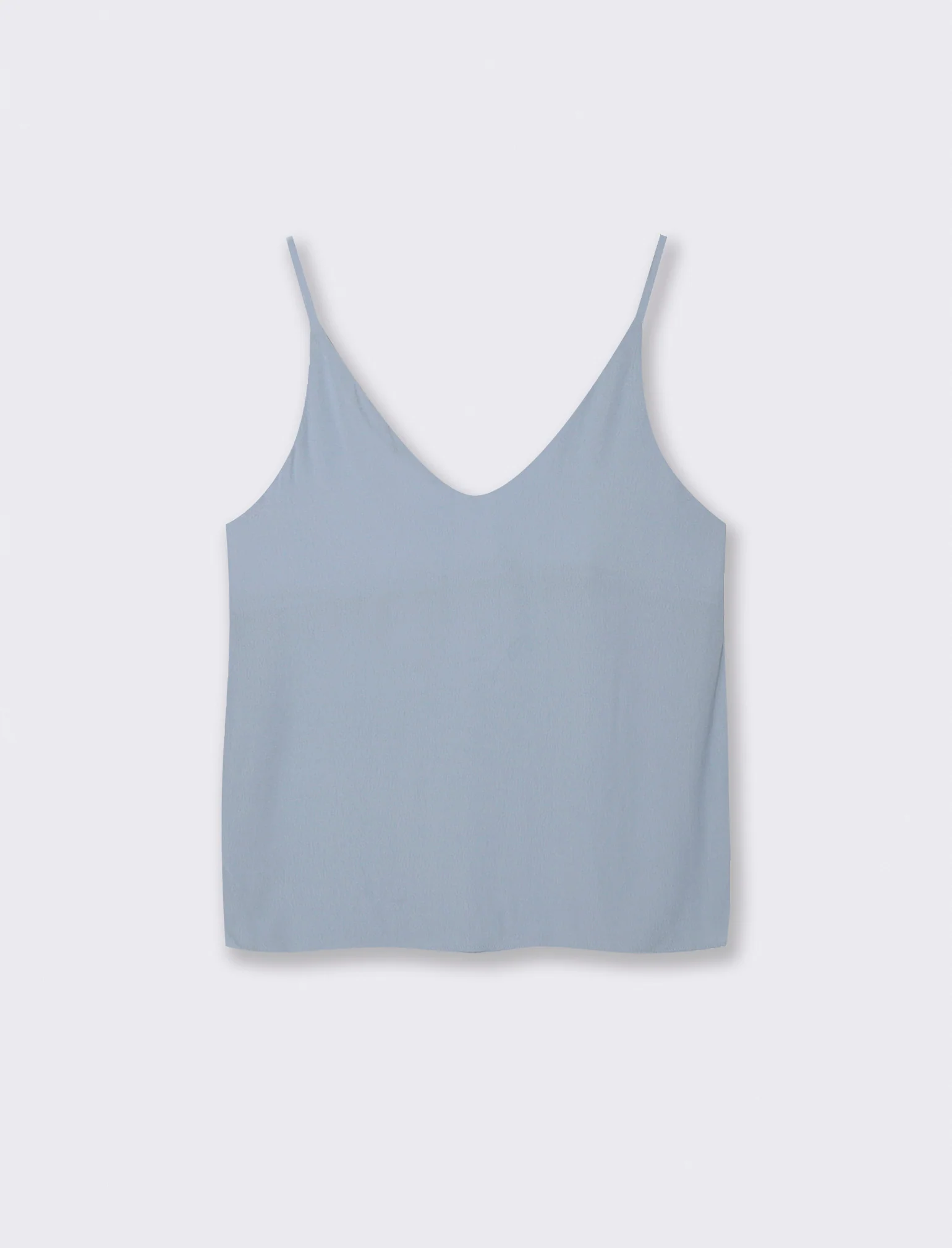 TOP CON SCOLLO A V - Celeste - Image 2