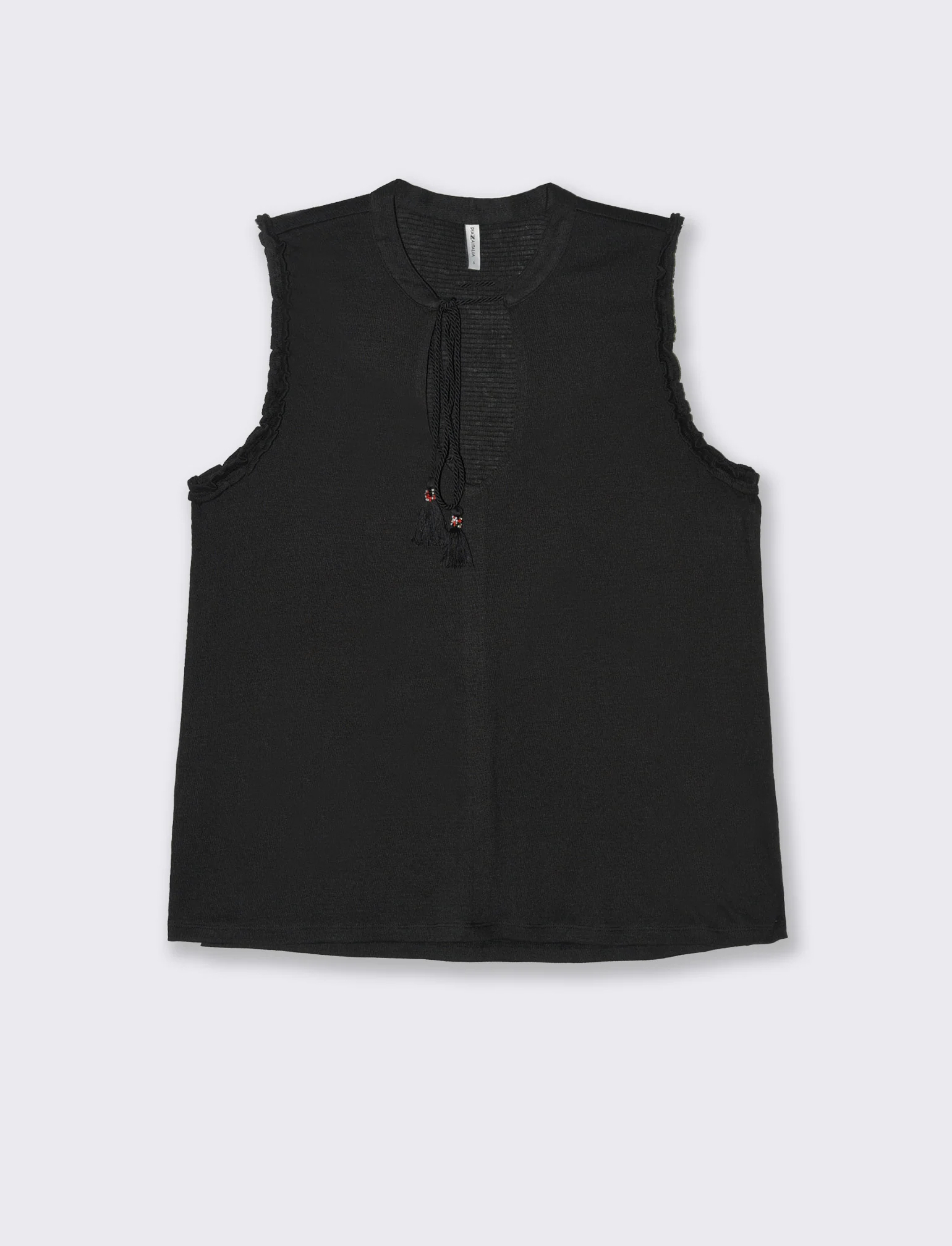 Top con scollo a V da donna - Nero