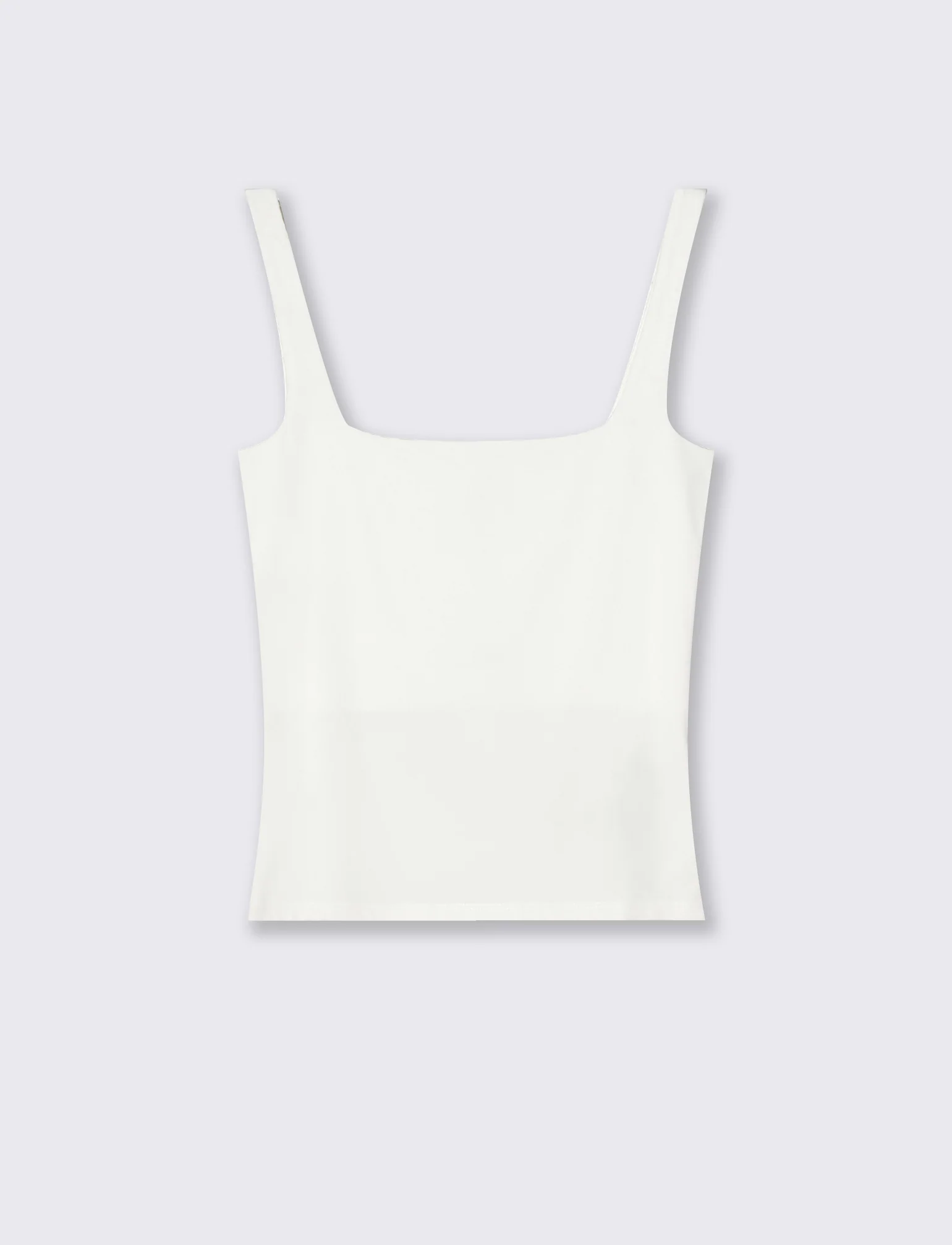 Top con spallina larga e scollo V cut-out - Bianco latte - Image 4