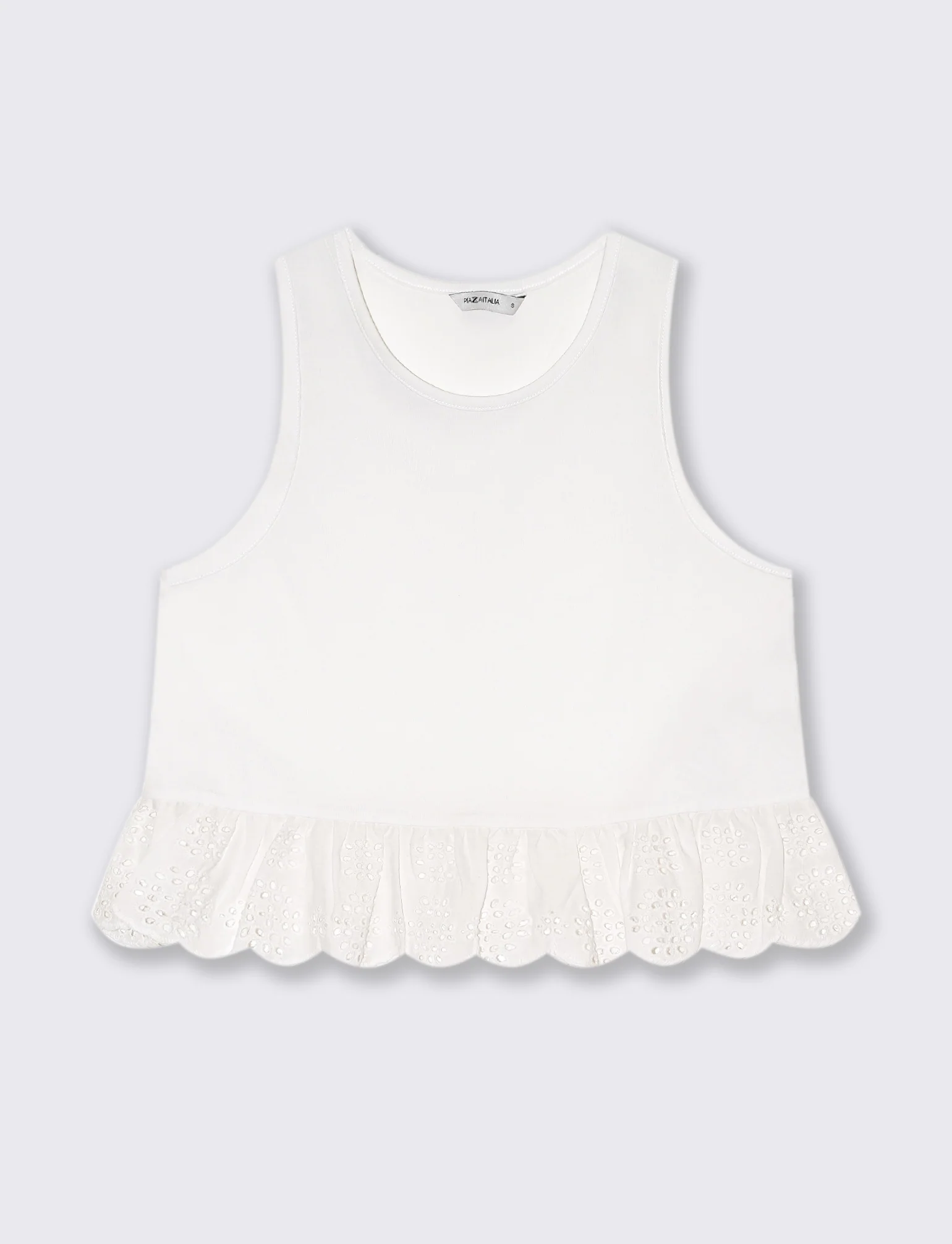 Top con volant da donna - Bianco