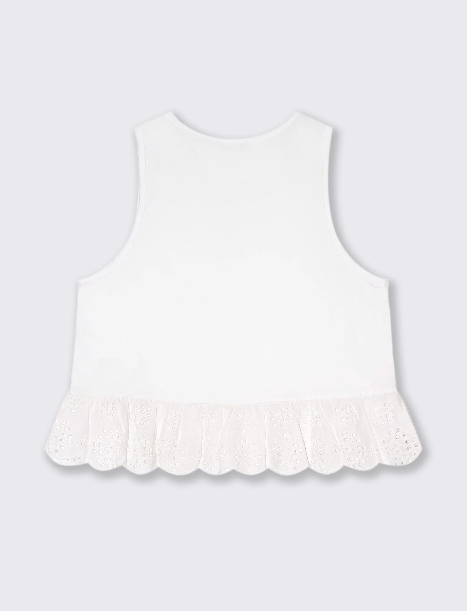 Top con volant da donna - Bianco - Image 2