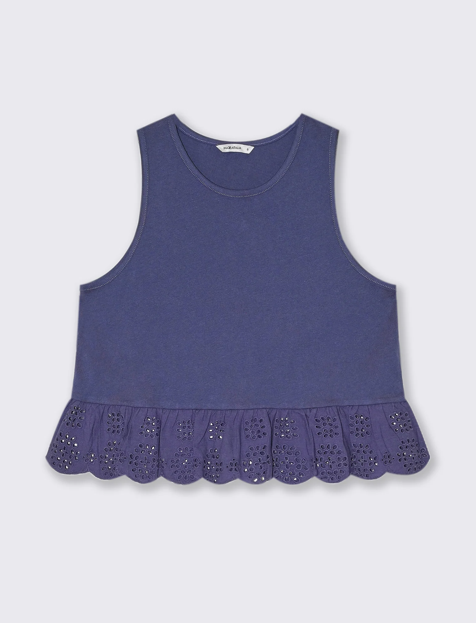 Top con volant da donna - Mirtillo
