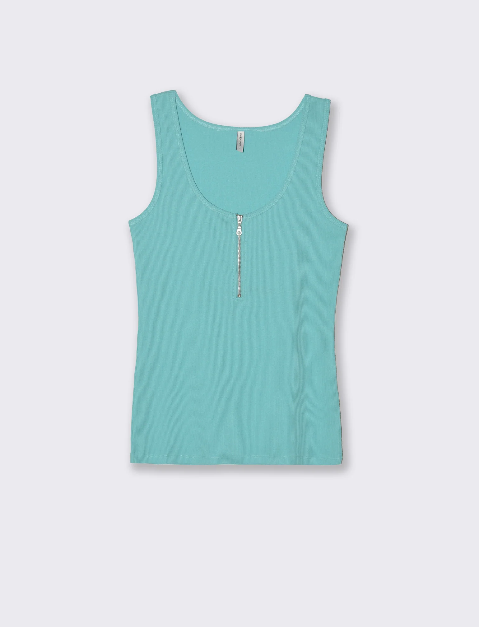 Top con zip da donna - Turchese