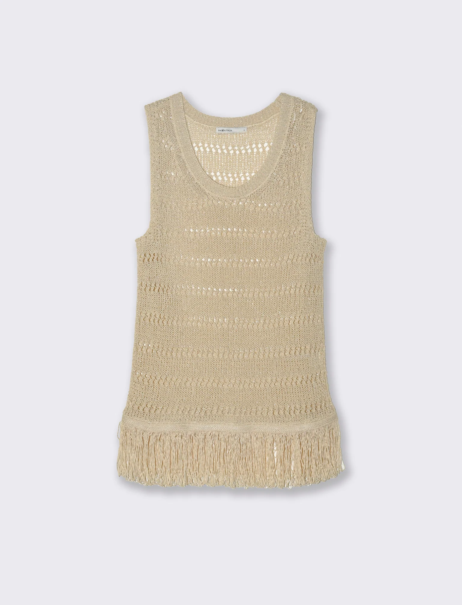 Top crochet con frange da donna - Oro - Image 4