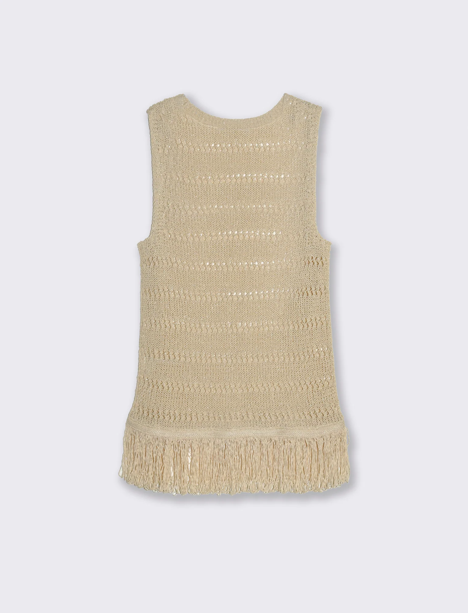 Top crochet con frange da donna - Oro - Image 6