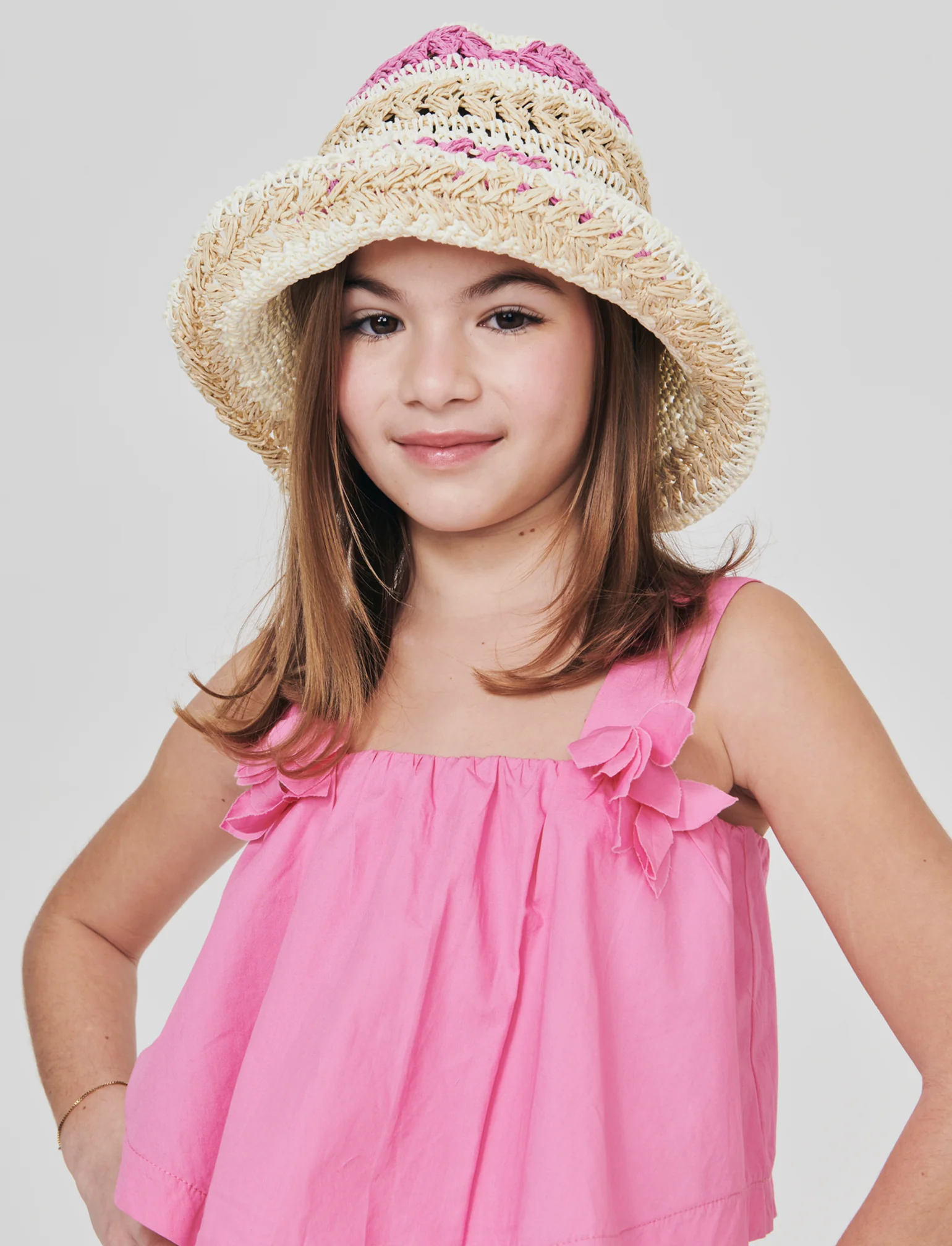 Top Cropped in Cotone con Fiori Decorativi - Rosa big bubble - Image 3