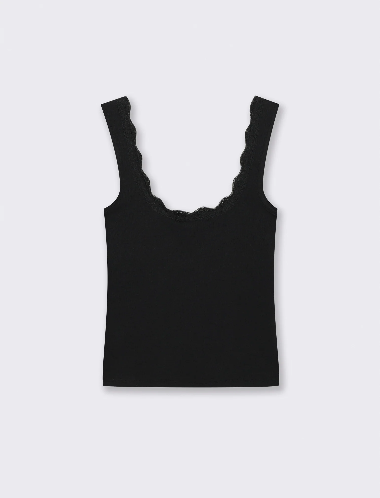 Top in cotone con scollo madonna e fiocco - Nero - Image 2